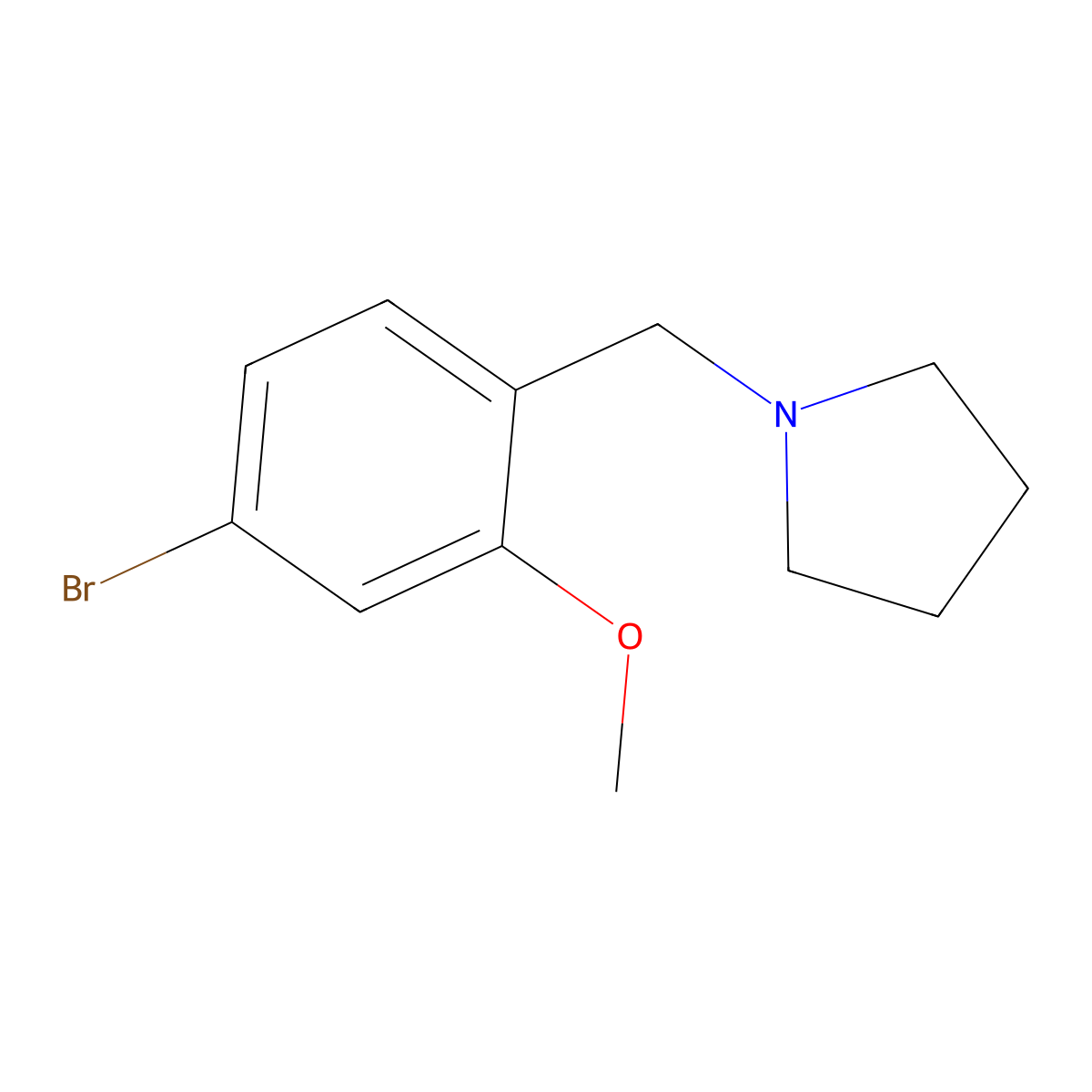 1-(4-Bromo-2-methoxy-benzyl)-pyrrolidine molecular structure, CAS 341031-99-0