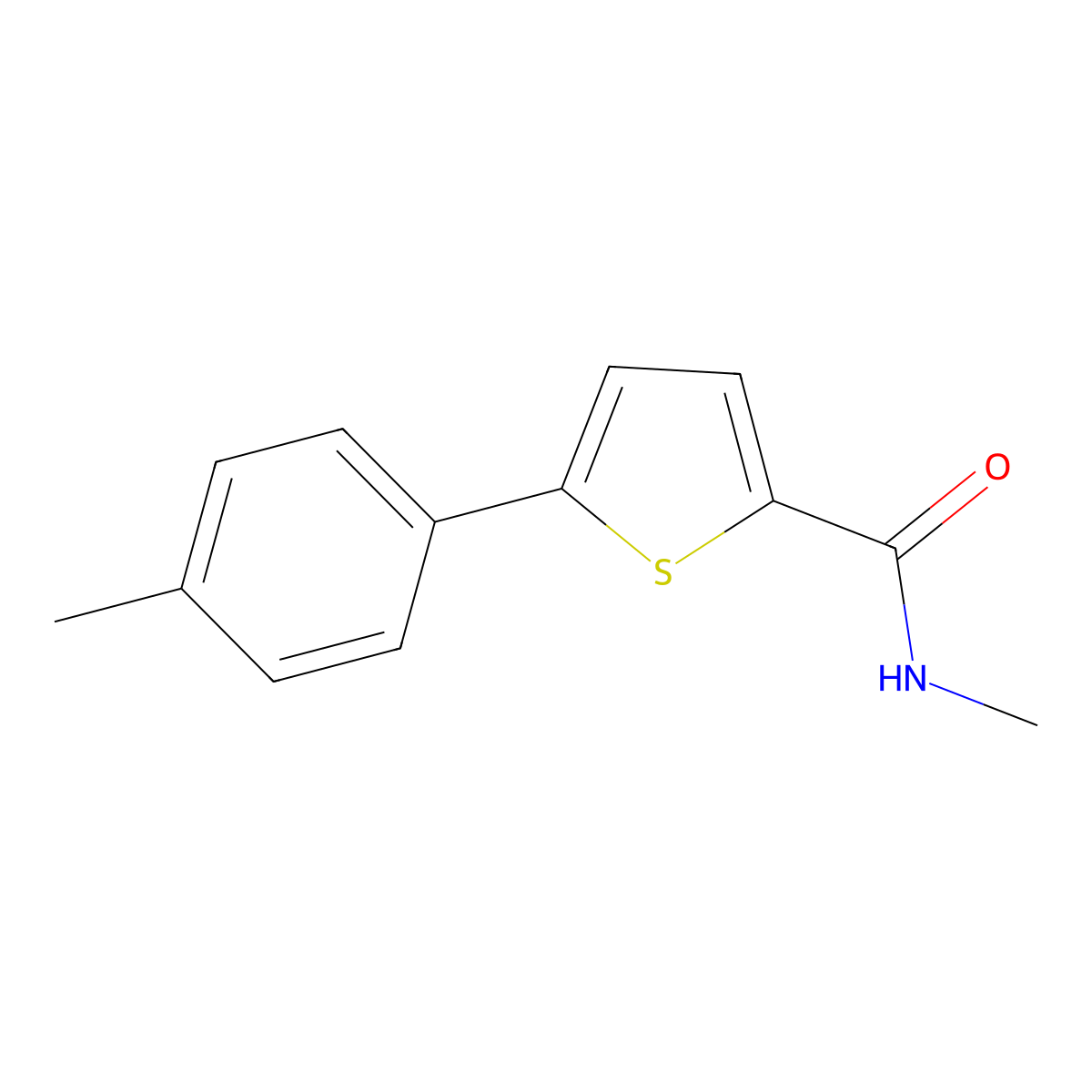 N-Methyl-5-(4-methylphenyl)-2-thiophenecarboxamide molecular structure, CAS 341034-47-7