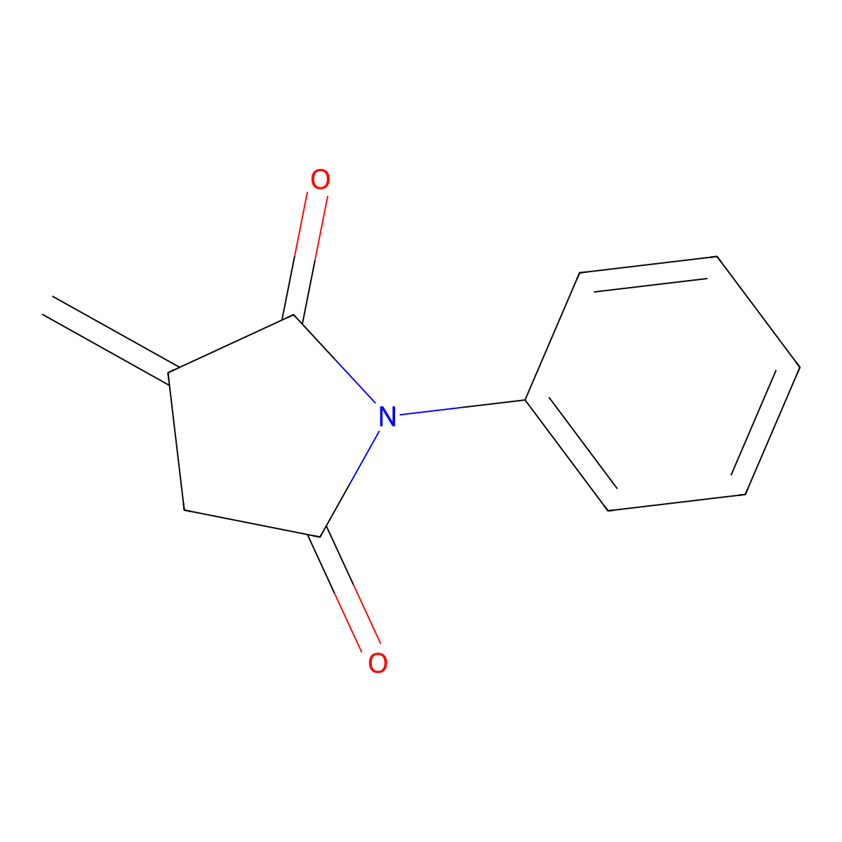 2,5-Pyrrolidinedione, 3-methylene-1-phenyl- molecular structure, CAS 34105-39-0