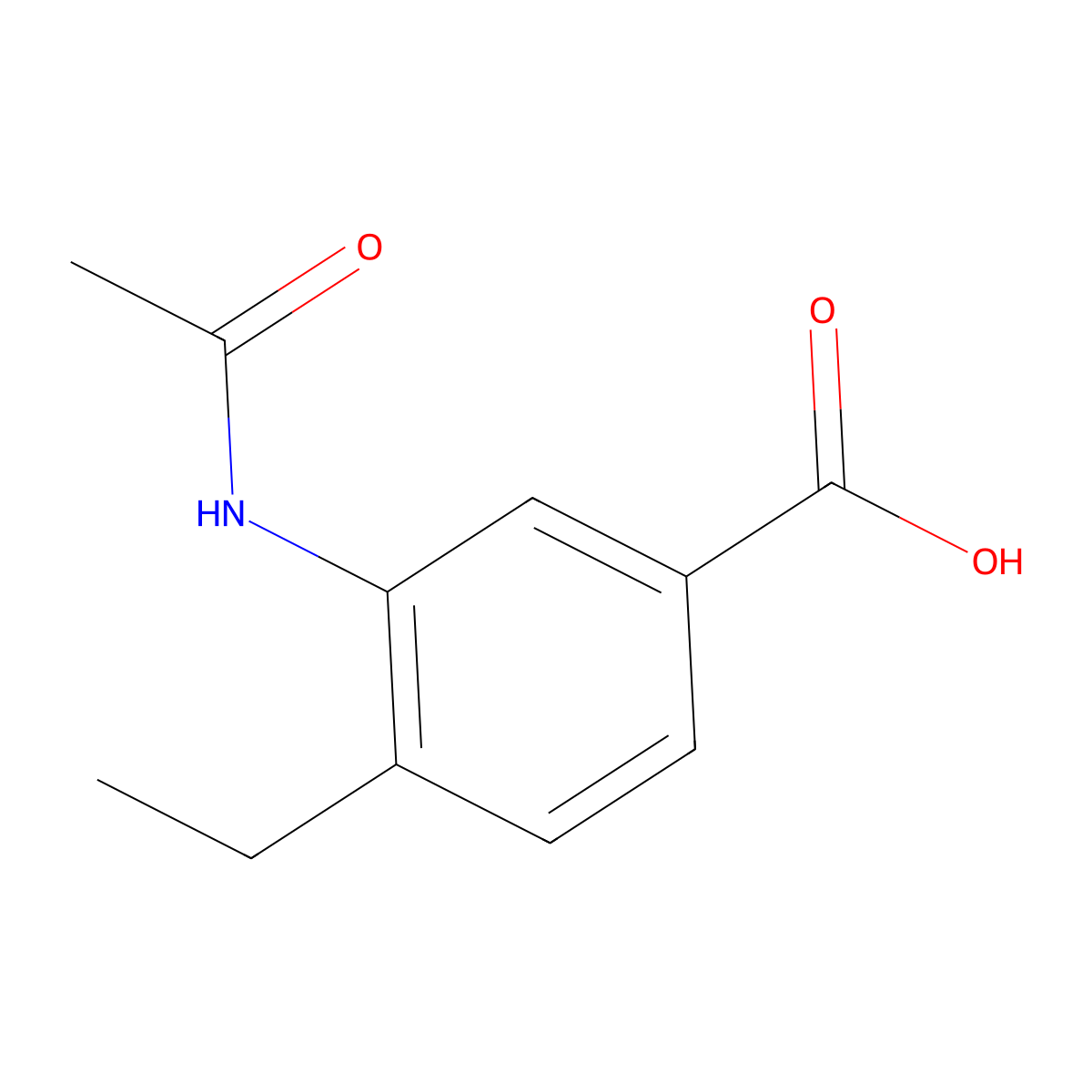 3-(Acetylamino)-4-ethylbenzoic acid molecular structure, CAS 34105-60-7