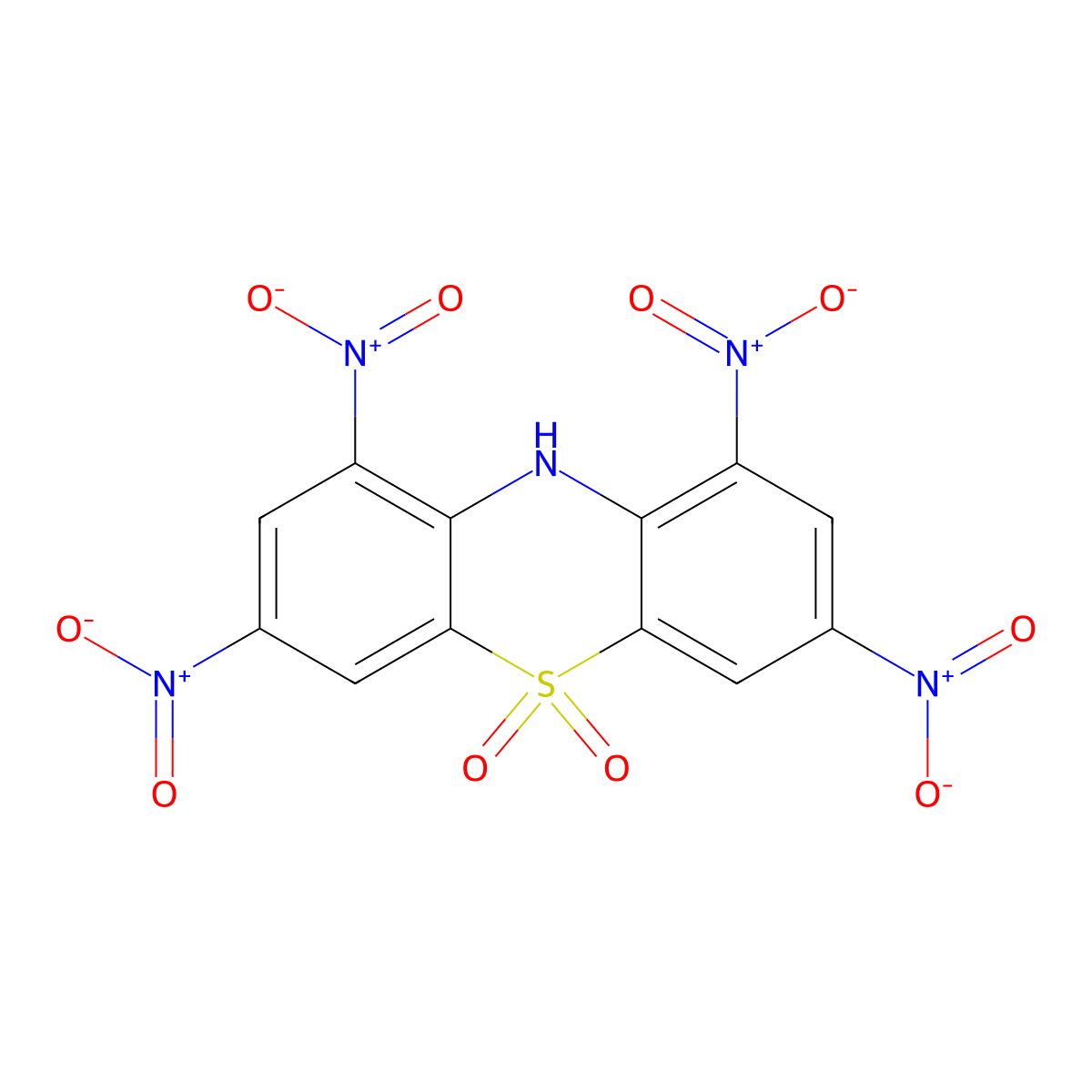 1,3,7,9-Tetranitro-10H-phenothiazine 5,5-dioxide molecular structure, CAS 34112-76-0