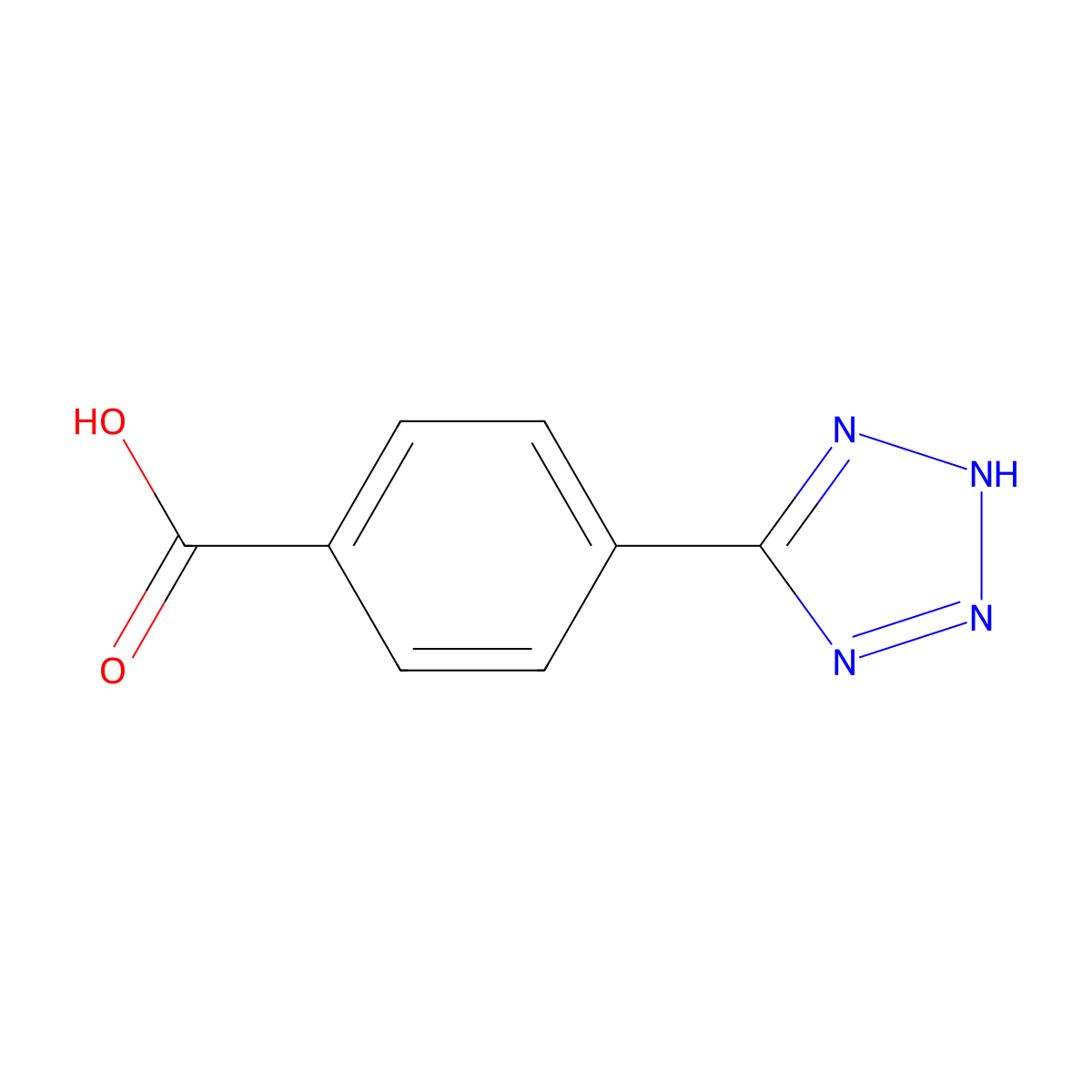 4-(1H-Tetrazol-5-yl)benzoic acid molecular structure, CAS 34114-12-0