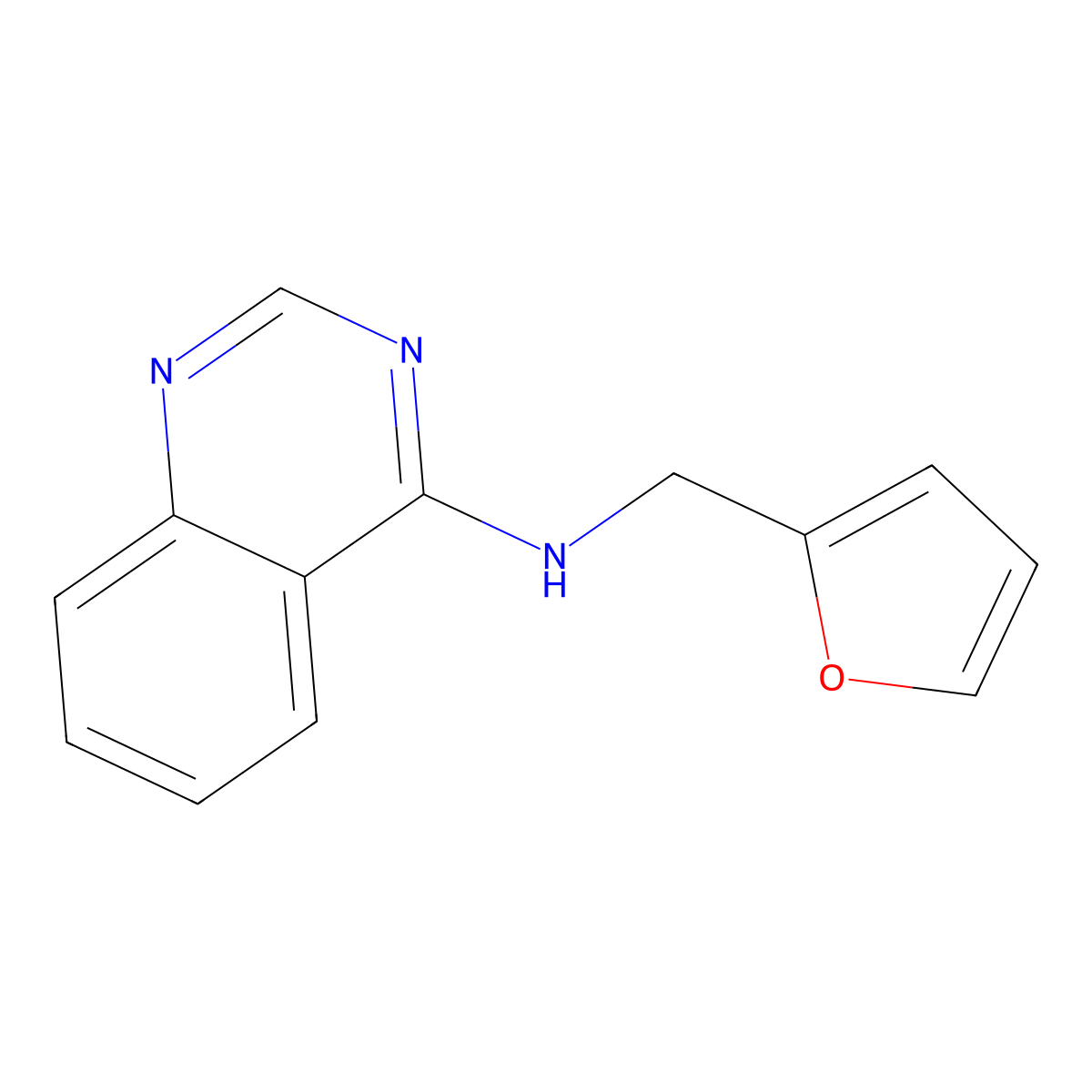 N-(furan-2-ylmethyl)quinazolin-4-amine molecular structure, CAS 34116-16-0