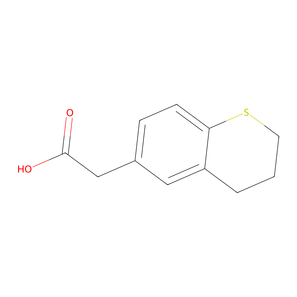 2H-1-Benzothiopyran-6-acetic acid, 3,4-dihydro- molecular structure, CAS 34118-94-0