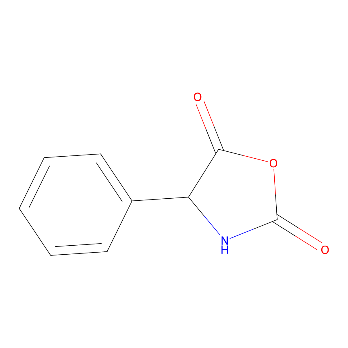 (4R)-4-Phenyl-2,5-oxazolidinedione molecular structure, CAS 3412-49-5