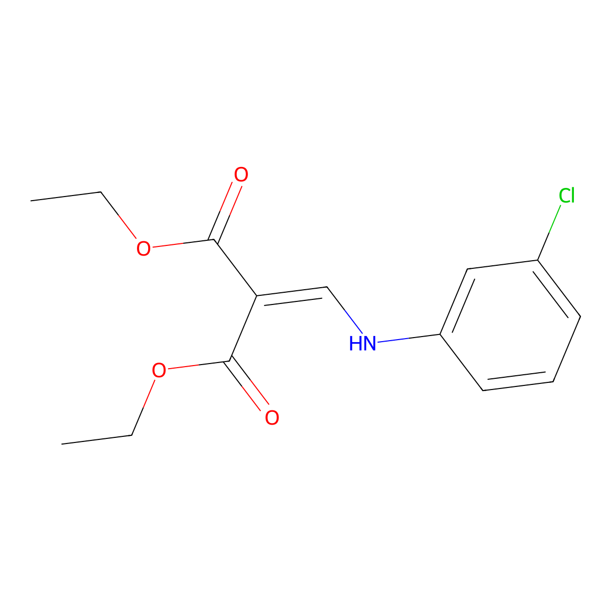 Diethyl [(m-chloroanilino)methylene]malonate molecular structure, CAS 3412-99-5