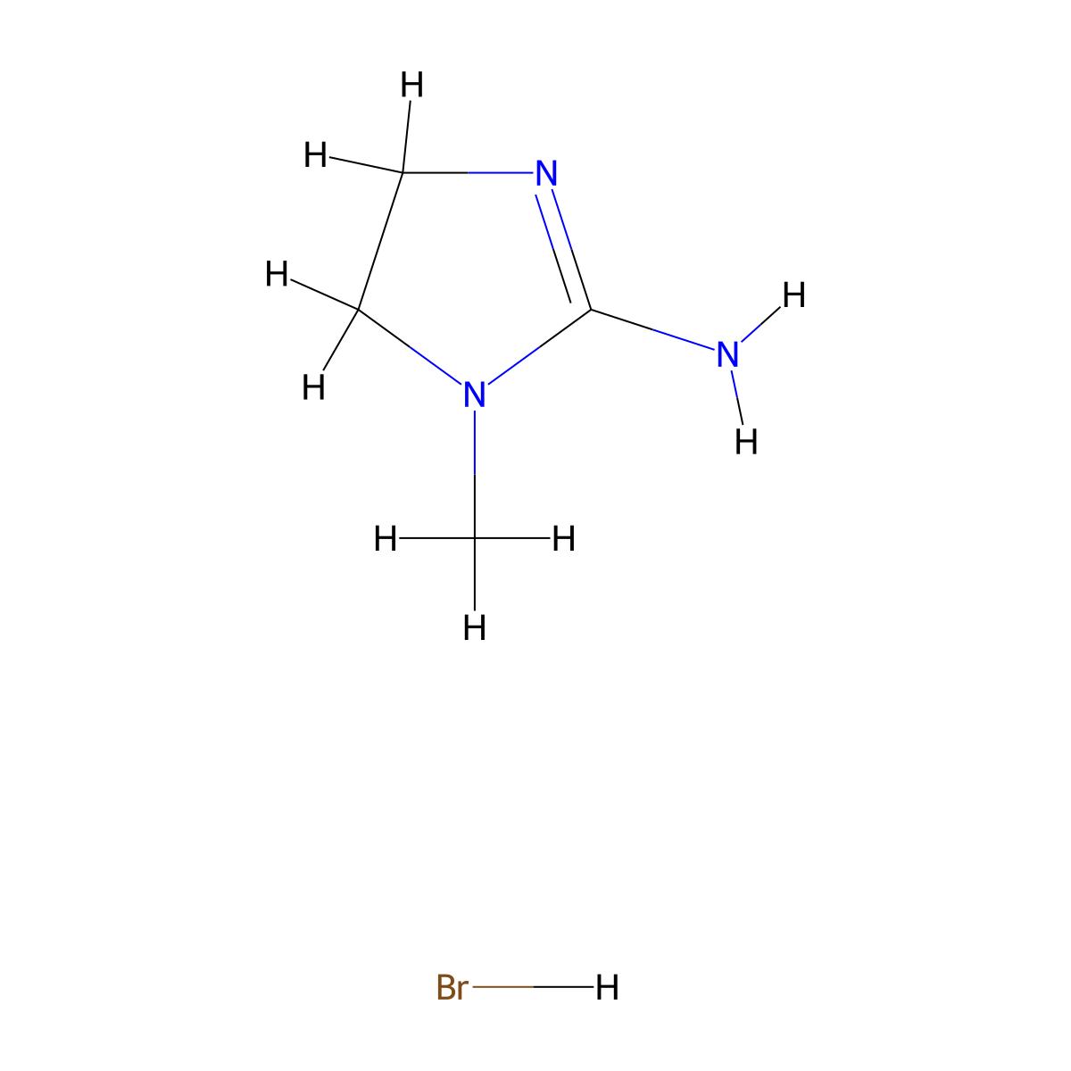 2-Amino-1-methyl-2-imidazoline hydrobromide molecular structure, CAS 34122-57-1