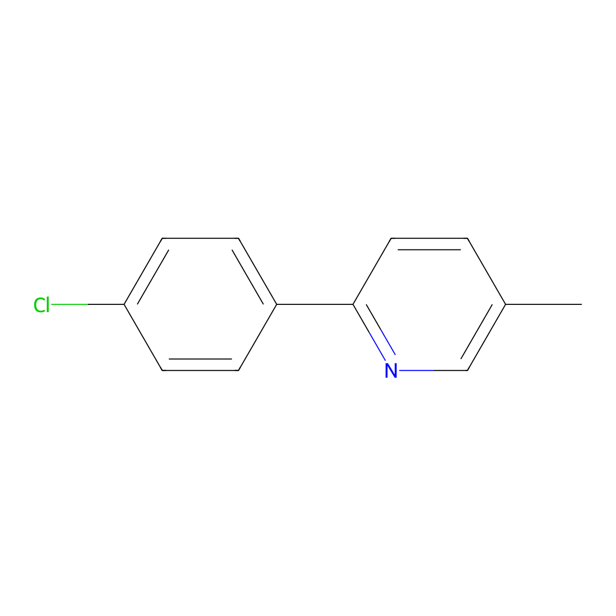 2-(4-Chlorophenyl)-5-methylpyridine molecular structure, CAS 34123-86-9