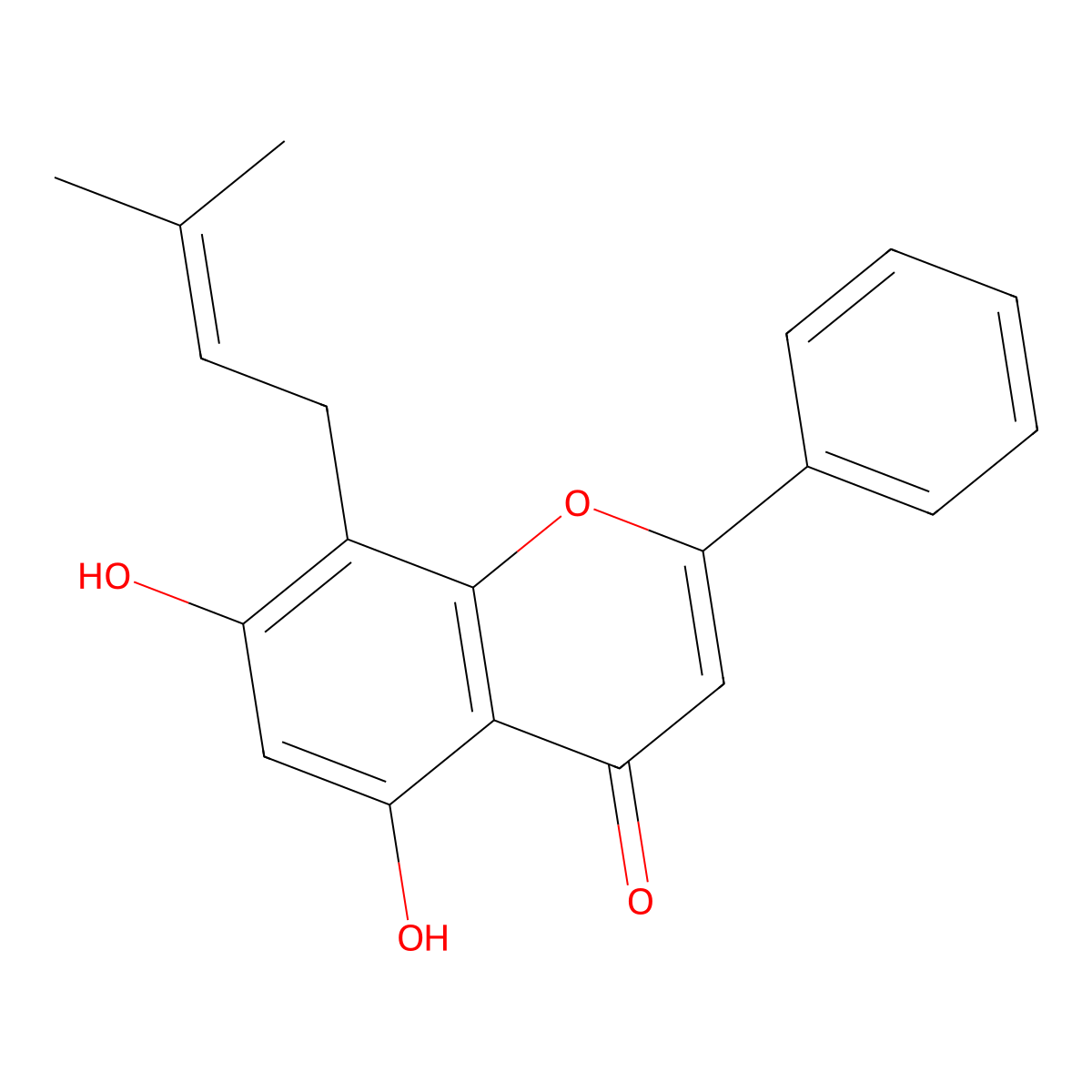 8-(3,3-Dimethylallyl)chrysin molecular structure, CAS 34125-75-2
