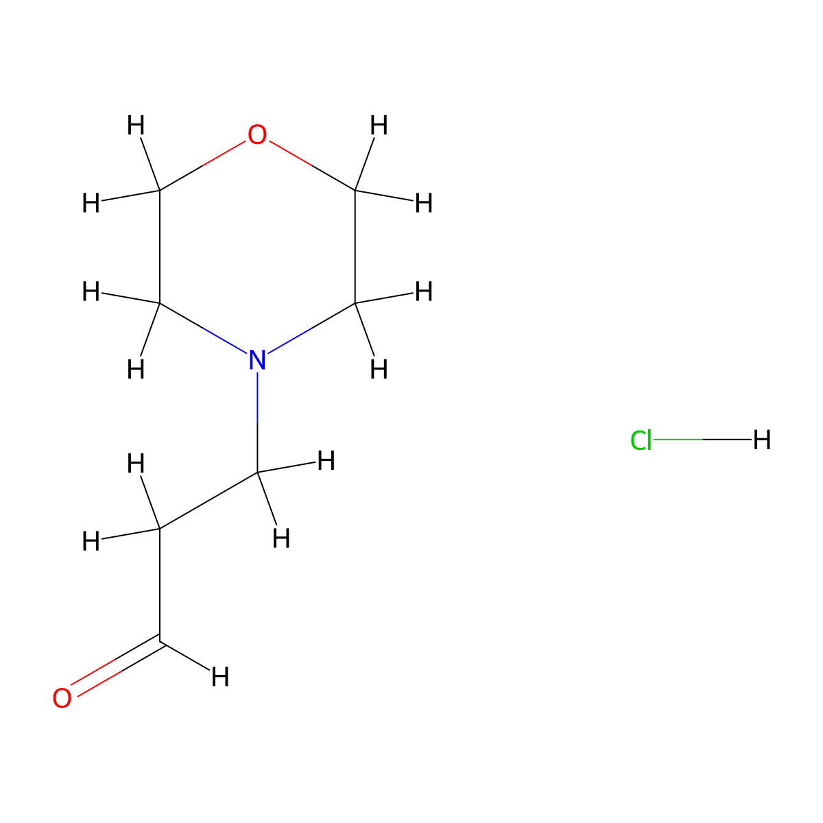 3-Morpholinopropanal hydrochloride molecular structure, CAS 34126-55-1