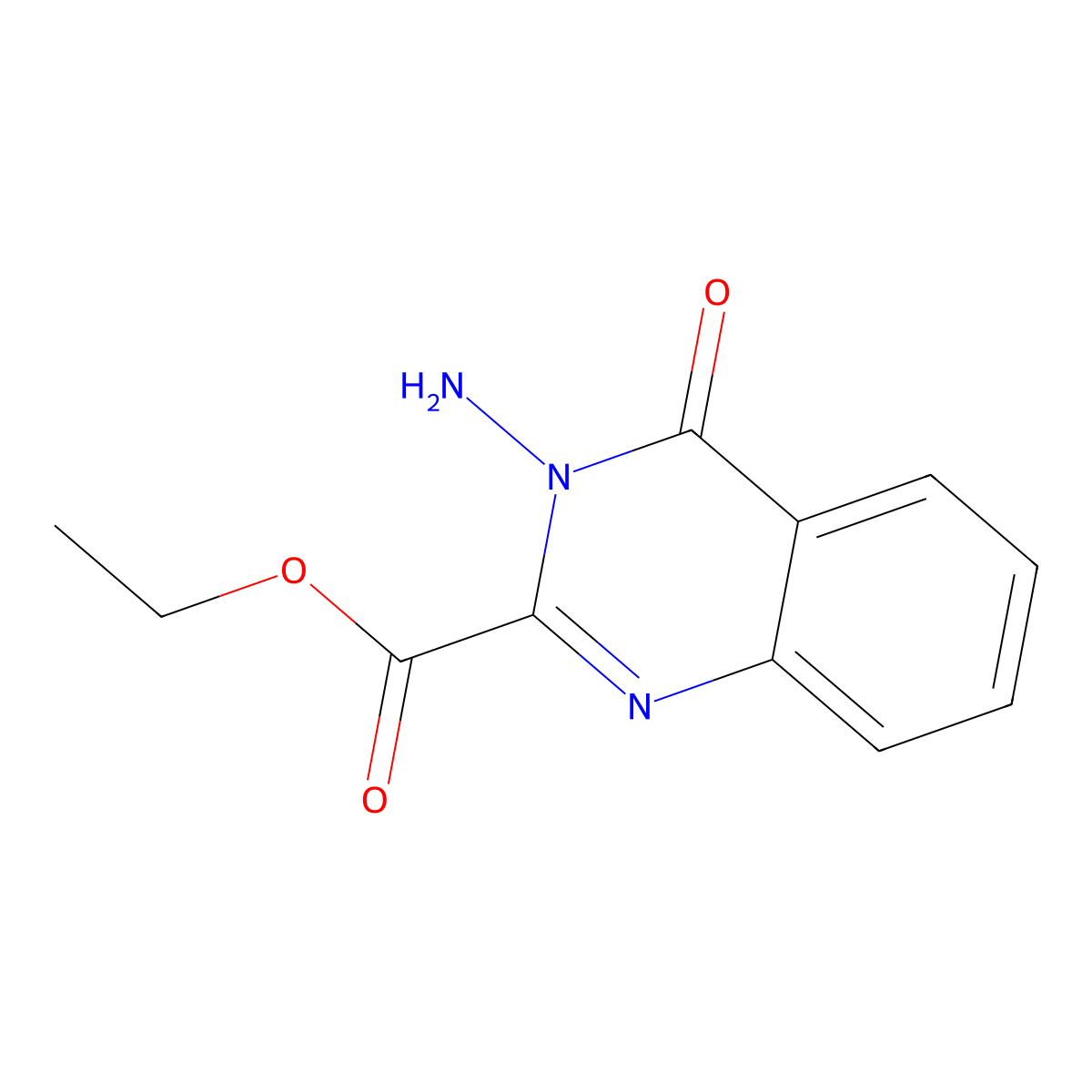 Ethyl 3-amino-4-oxoquinazoline-2-carboxylate molecular structure, CAS 34127-27-0