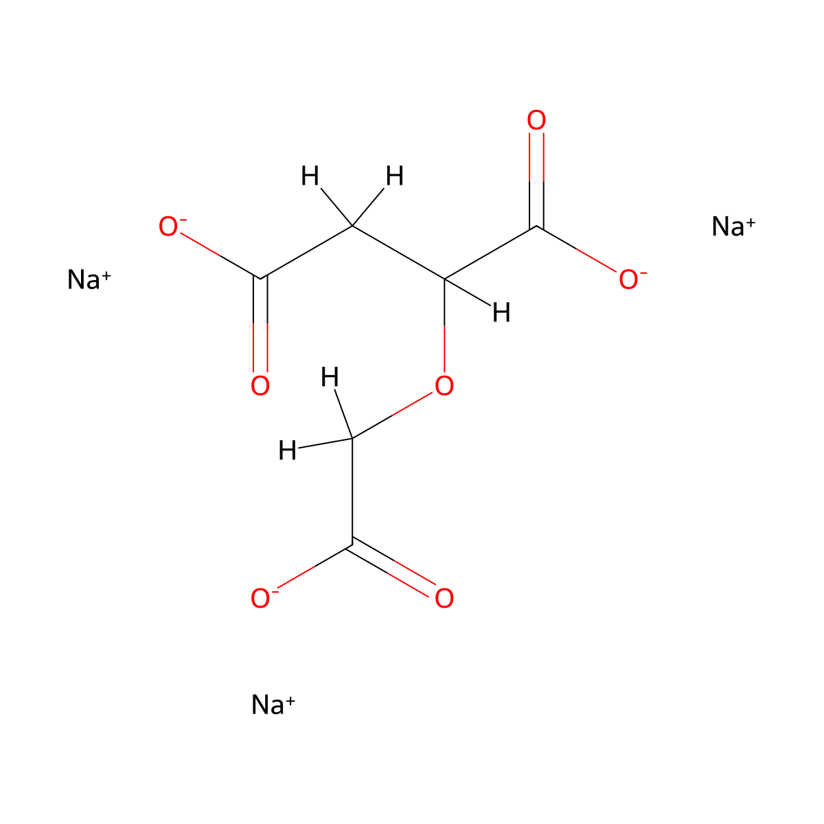 Butanedioic acid, 2-(carboxymethoxy)-, sodium salt (1:3) molecular structure, CAS 34128-01-3