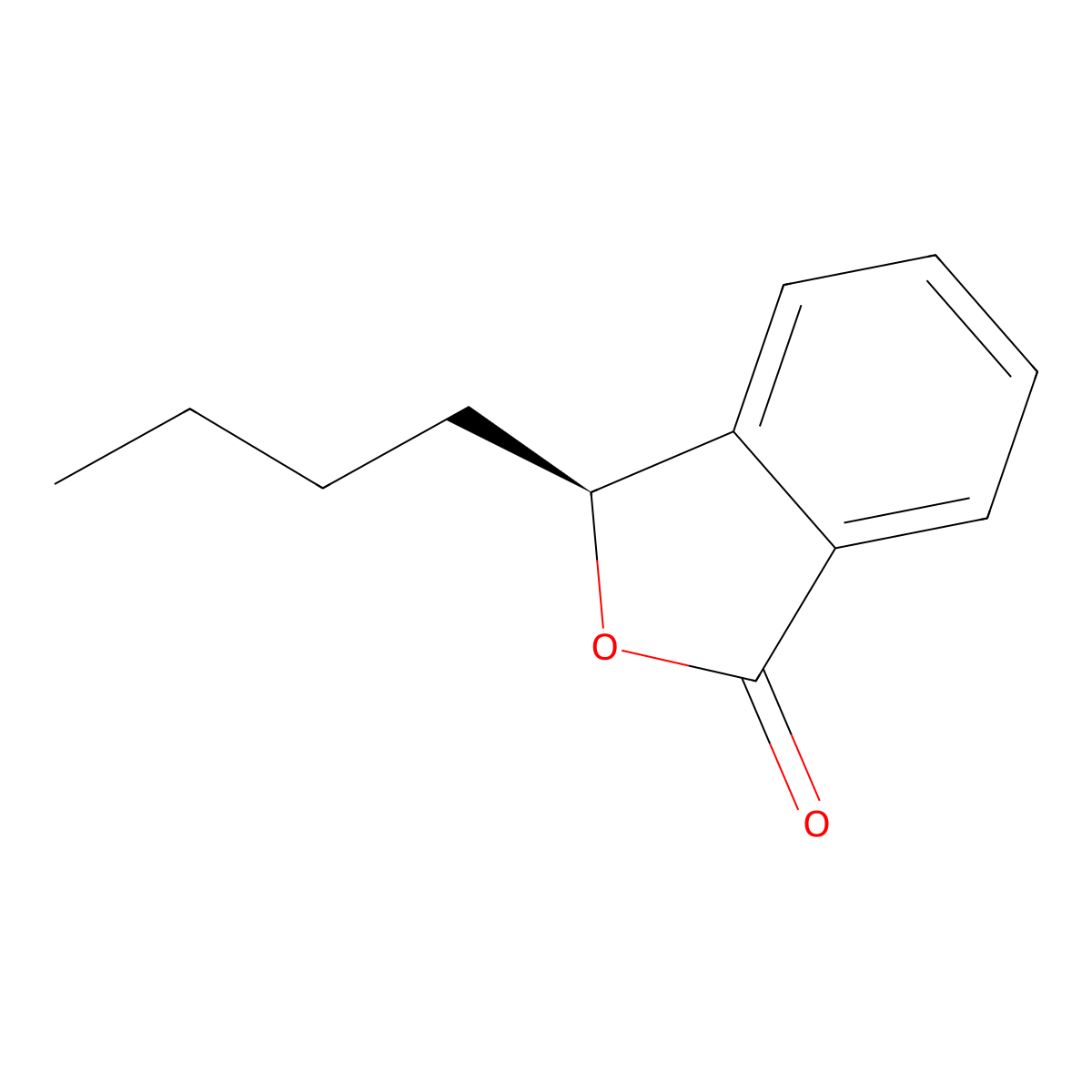 (-)-3-Butylphthalide molecular structure, CAS 3413-15-8