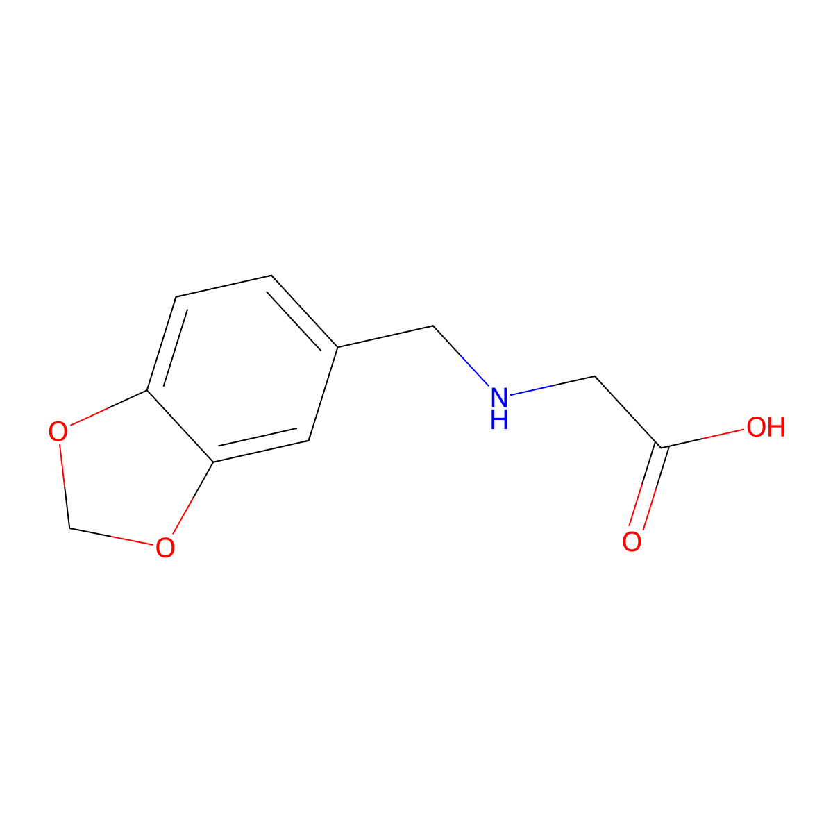 2-{[(1,3-Dioxaindan-5-yl)methyl]amino}acetic acid molecular structure, CAS 3413-21-6