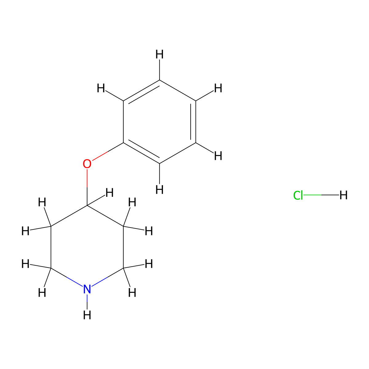 4-Phenoxypiperidine hydrochloride molecular structure, CAS 3413-27-2