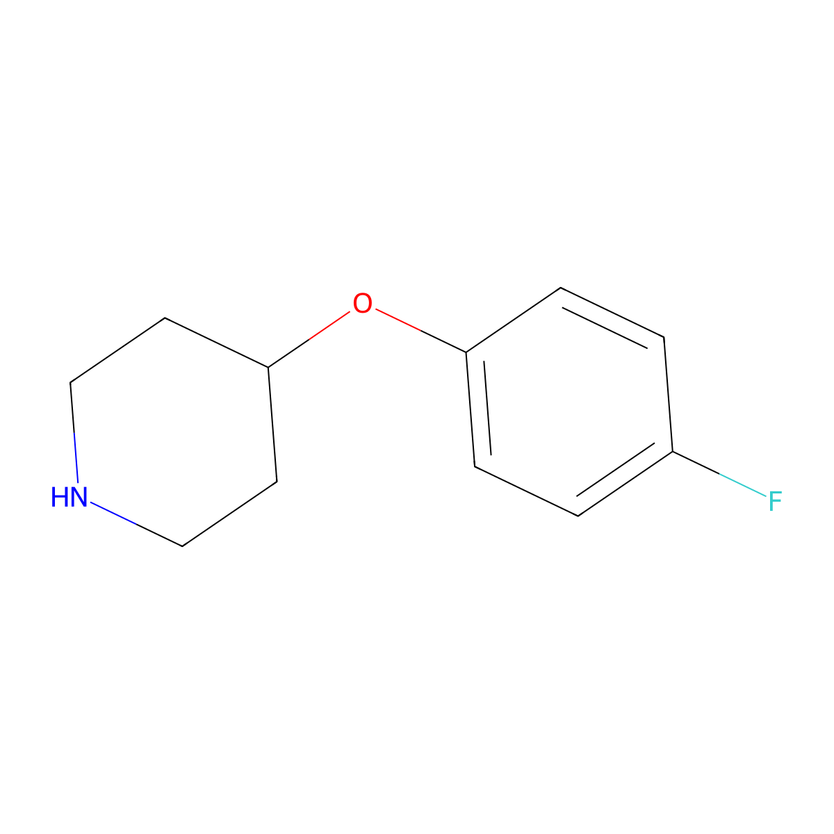 4-(4-Fluorophenoxy)piperidine molecular structure, CAS 3413-28-3