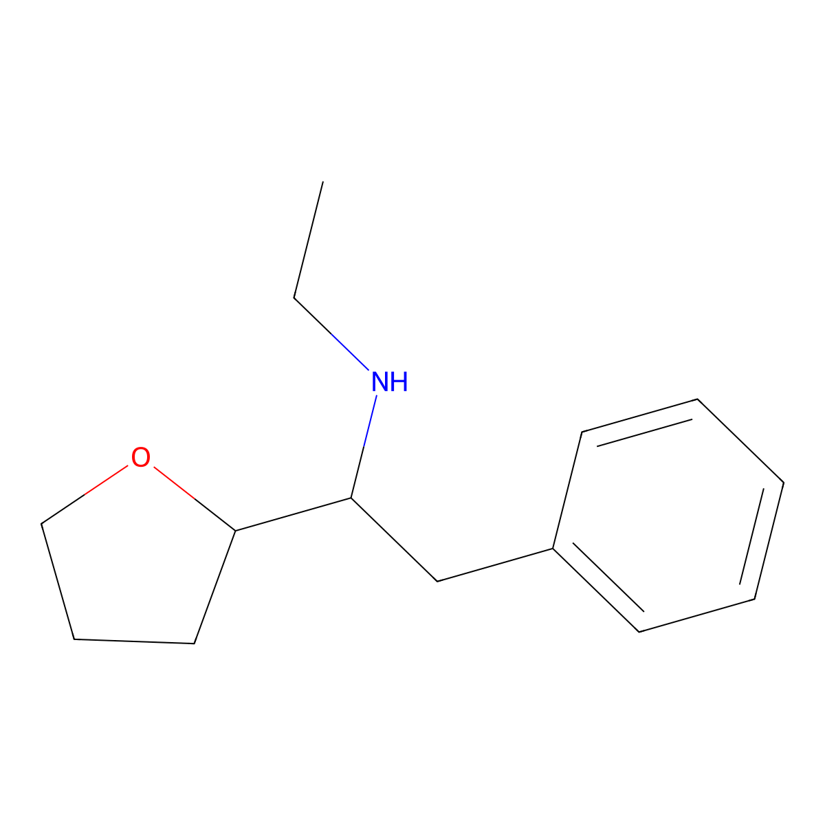 D-threo-alpha-Benzyl-N-ethyltetrahydrofurfurylamine molecular structure, CAS 3413-34-1