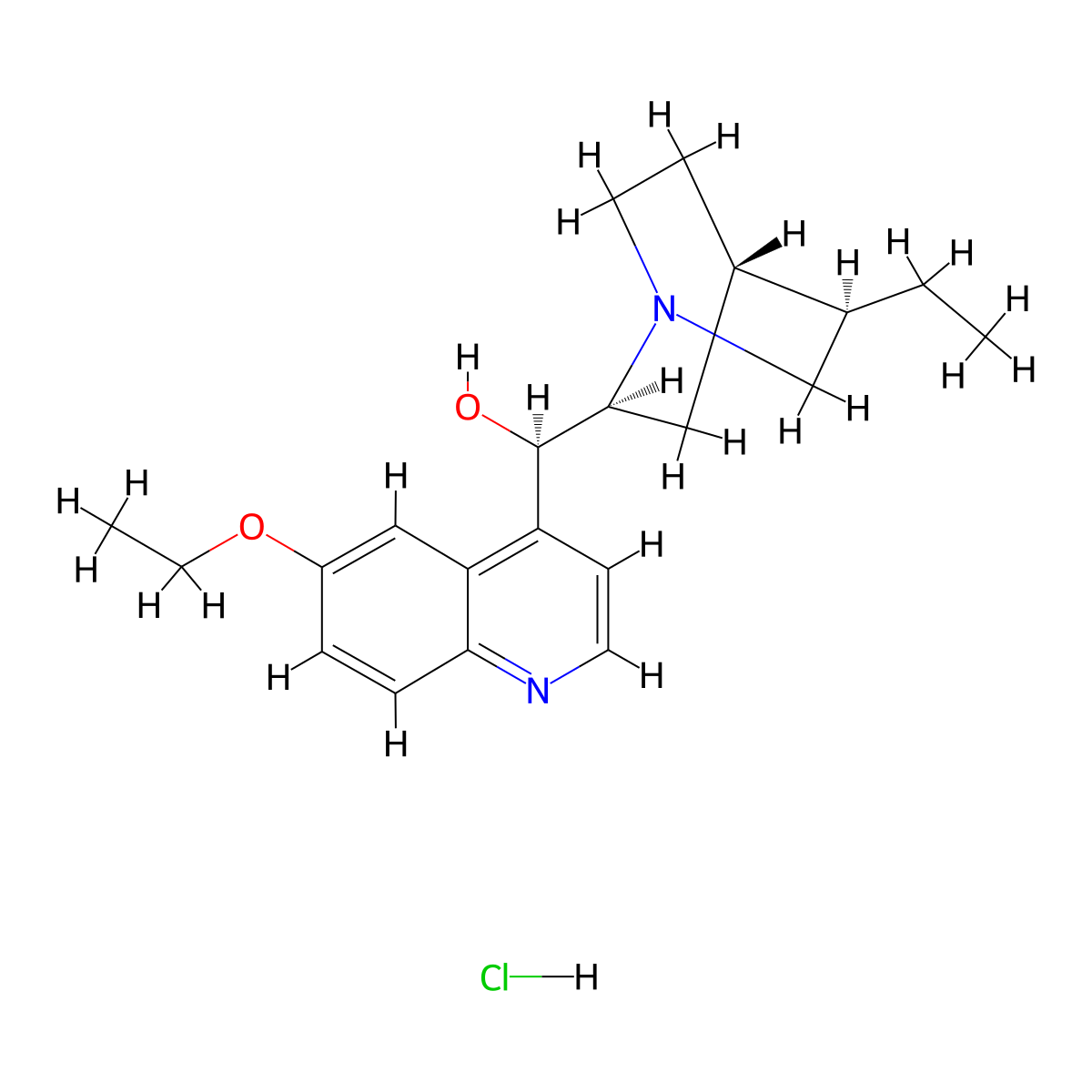 Ethylhydrocupreine hydrochloride molecular structure, CAS 3413-58-9