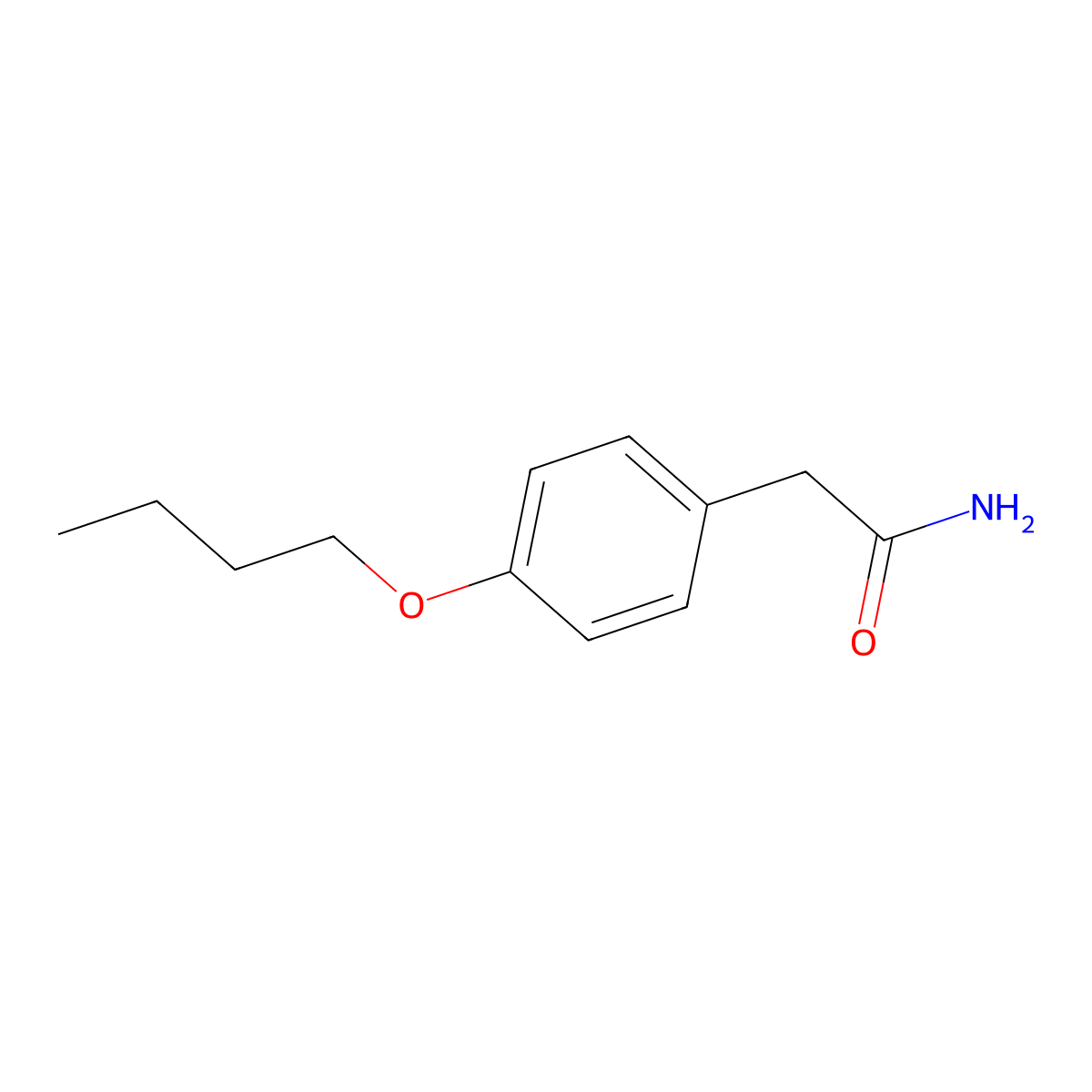 4-Butoxybenzeneacetamide molecular structure, CAS 3413-59-0