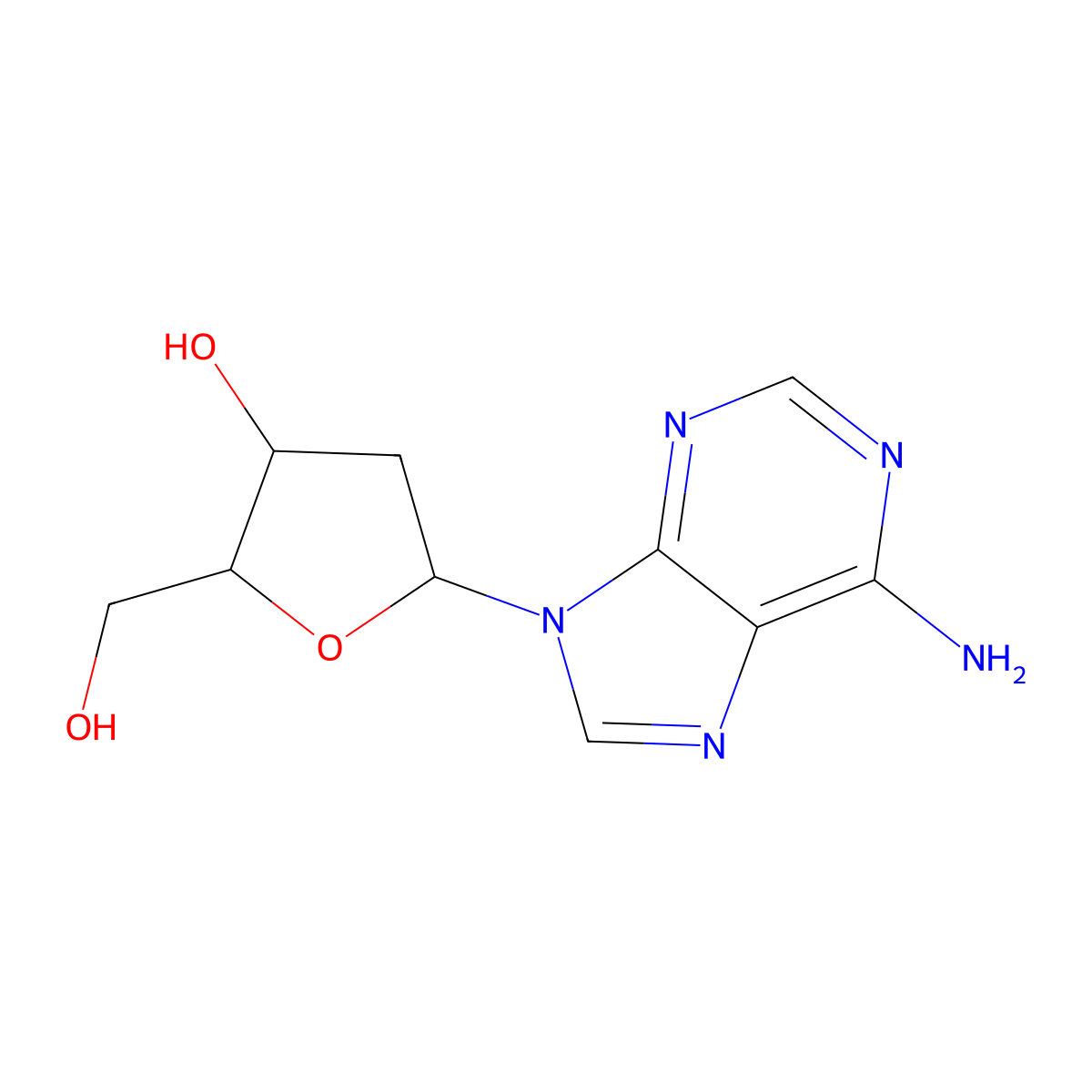 Adenine Deoxyribonucleoside molecular structure, CAS 3413-66-9