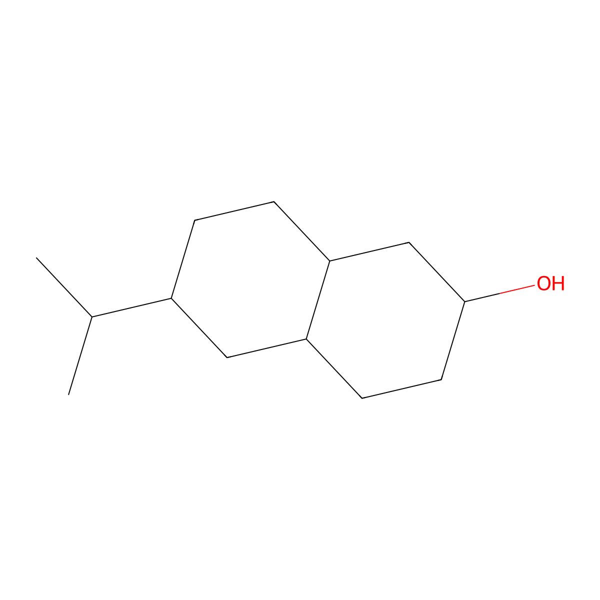 2-Naphthalenol, decahydro-6-(1-methylethyl)- molecular structure, CAS 34131-99-2