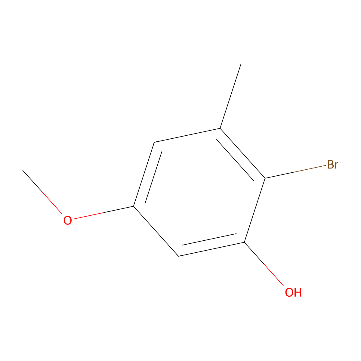 2-Bromo-5-methoxy-3-methylphenol molecular structure, CAS 34132-31-5