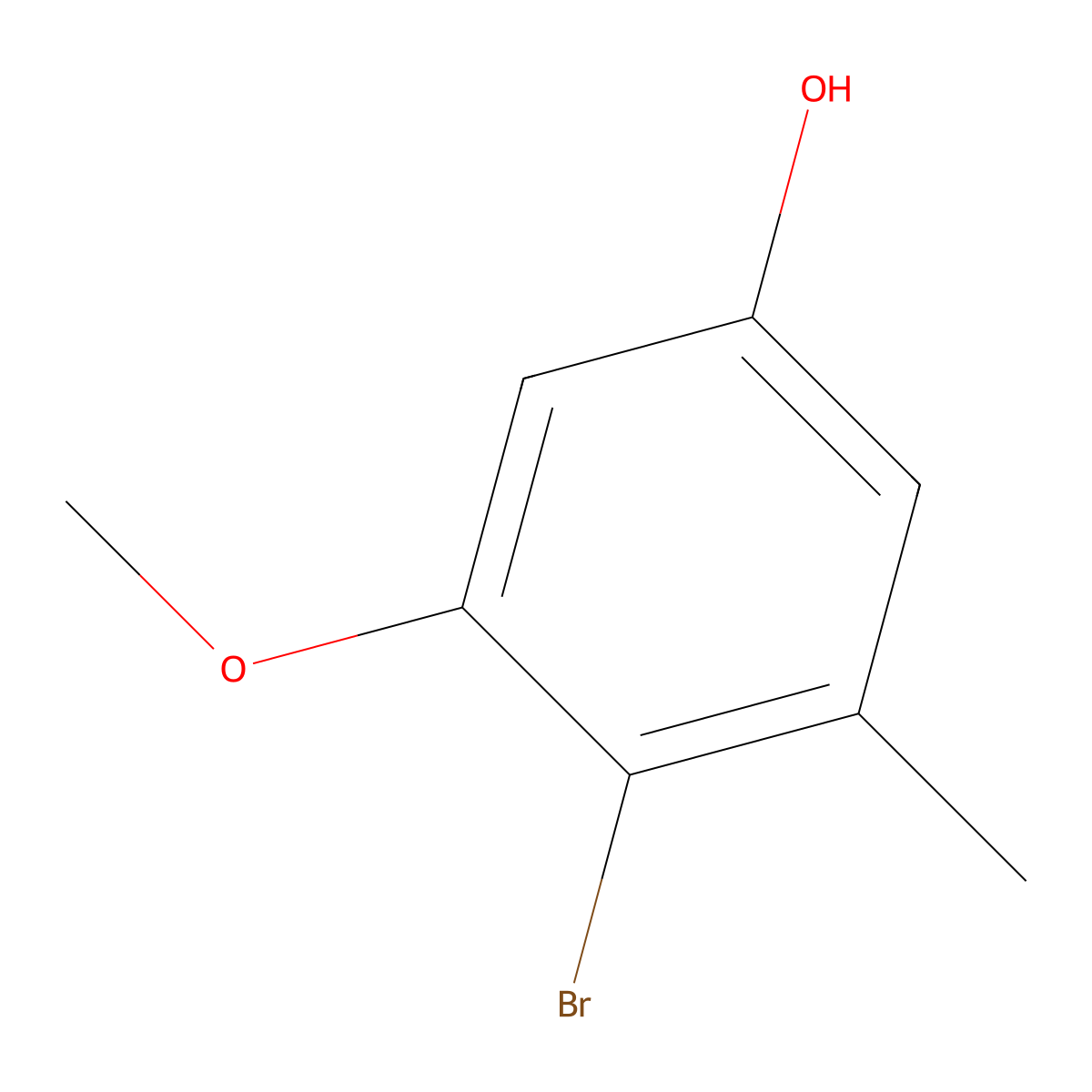 4-Bromo-3-methoxy-5-methylphenol molecular structure, CAS 34132-37-1