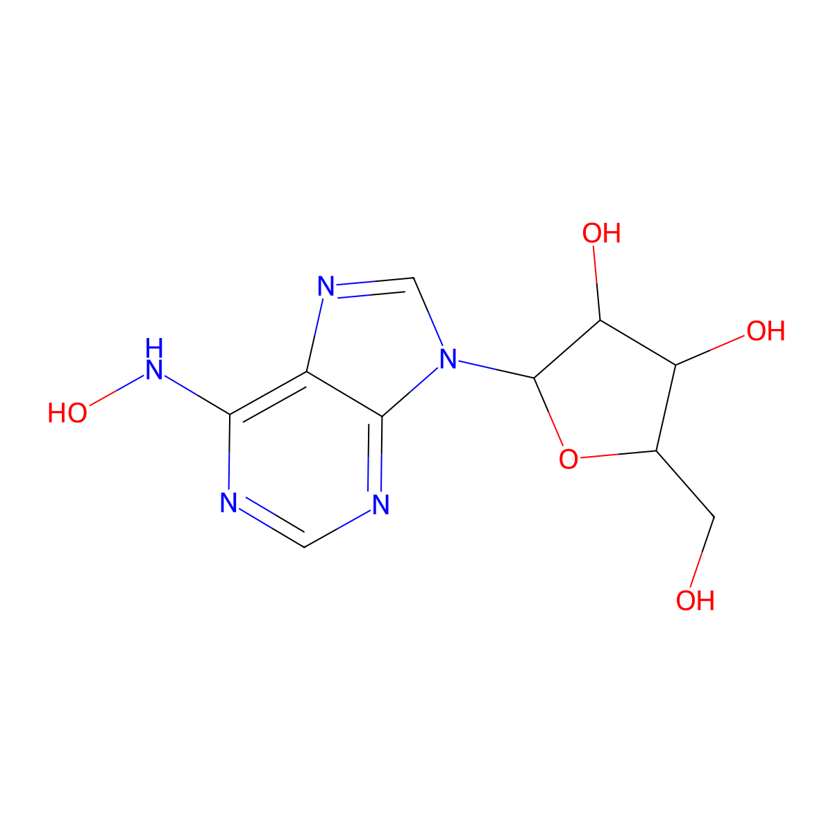 Inosine oxime molecular structure, CAS 3414-62-8
