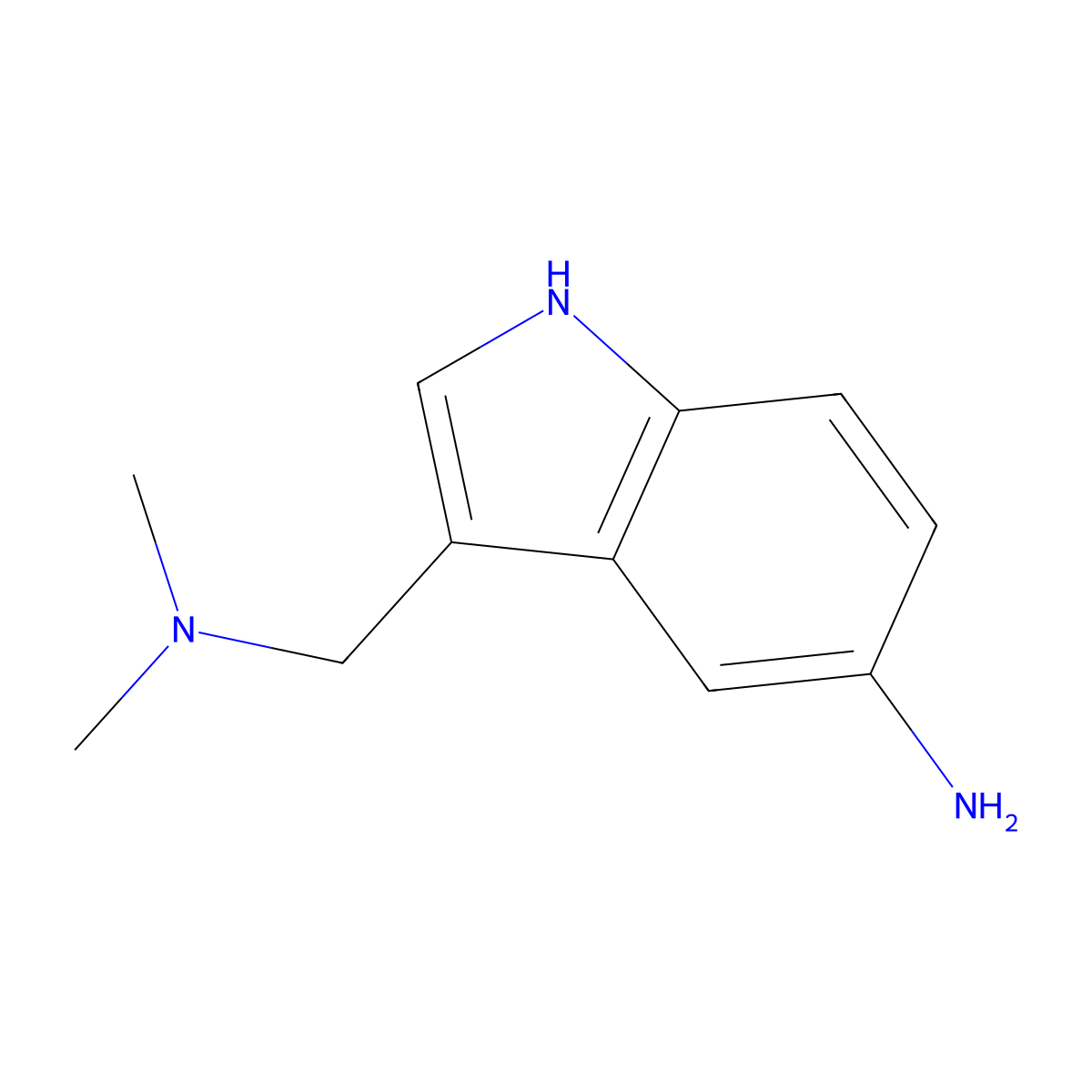Indole, 5-amino-3-((dimethylamino)methyl)- molecular structure, CAS 3414-74-2