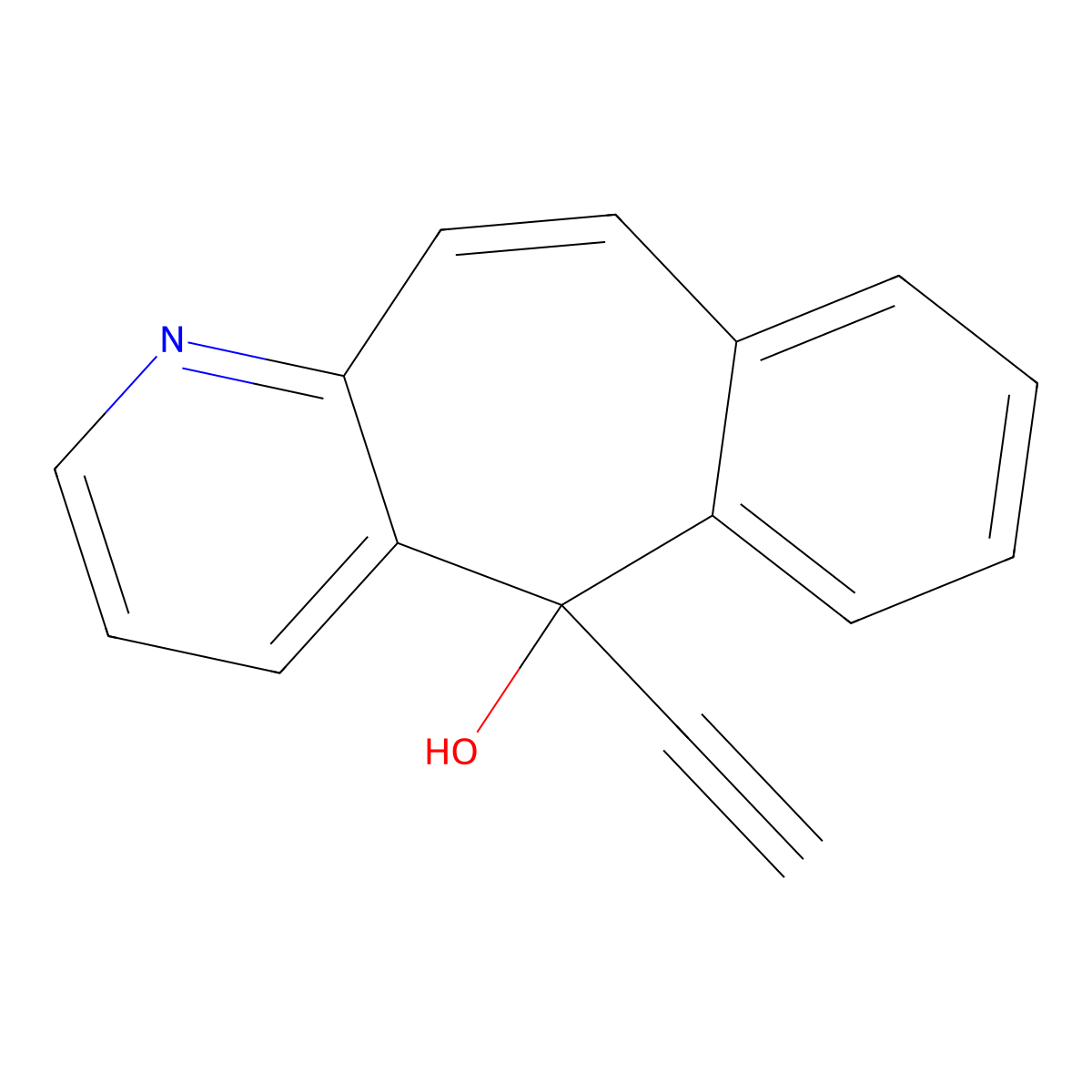 5H-Benzo(4,5)cyclohepta(1,2-b)pyridin-5-ol, 5-ethynyl- molecular structure, CAS 34144-45-1