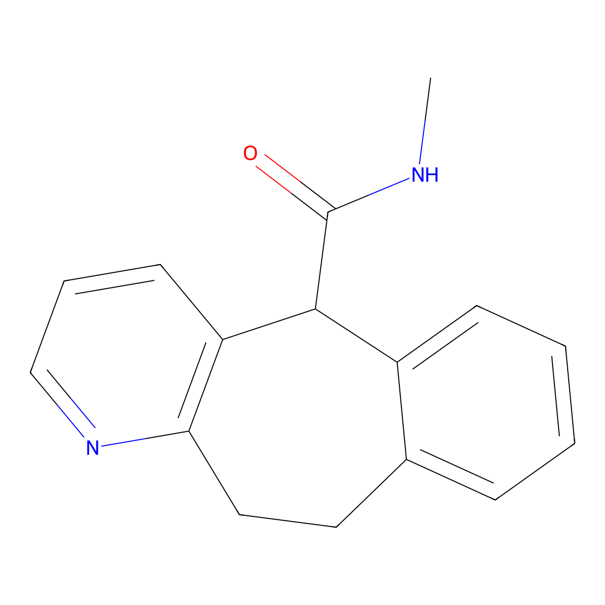 10,11-Dihydro-N-methyl-5H-benzo(4,5)cyclohepta(1,2-b)pyridine-5-carboxamide molecular structure, CAS 34144-64-4