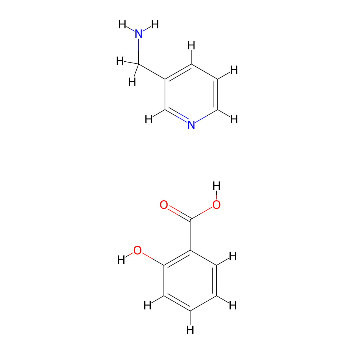 Benzoic acid, 2-hydroxy-, compd. with 3-pyridinemethanamine (1:1) molecular structure, CAS 34148-38-4