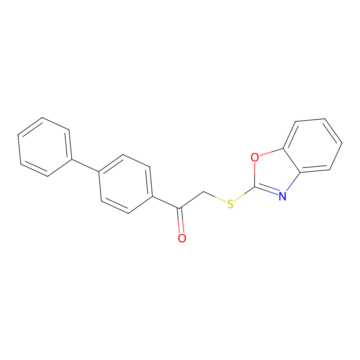 2-(4-Phenylbenzoylmethylthio)benzoxazole molecular structure, CAS 341492-74-8