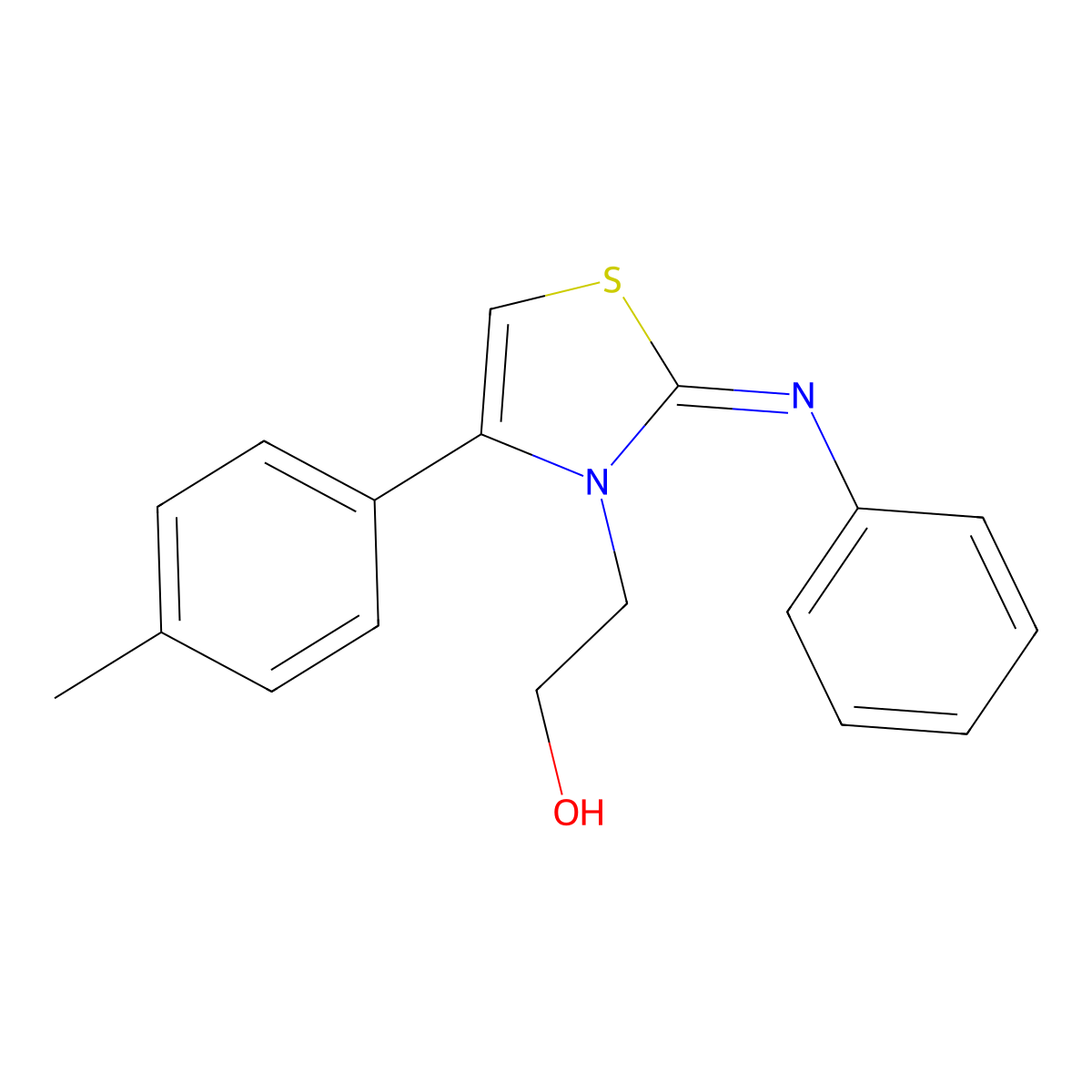 (Z)-2-(2-(phenylimino)-4-(p-tolyl)thiazol-3(2H)-yl)ethanol molecular structure, CAS 341498-81-5