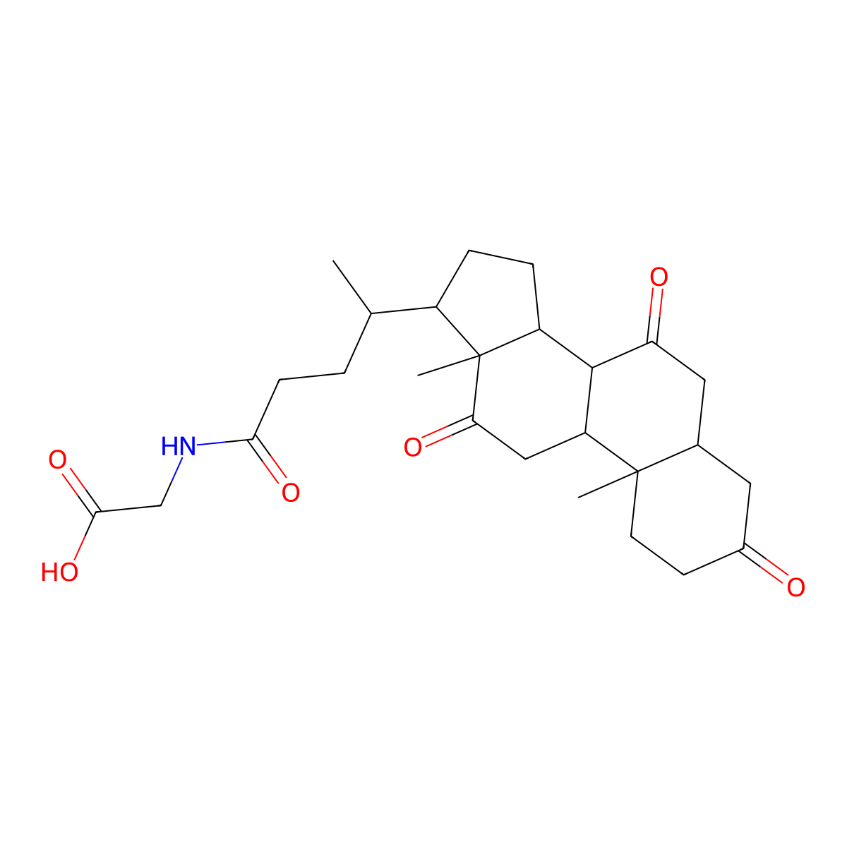 Glycodehydrocholic acid molecular structure, CAS 3415-45-0