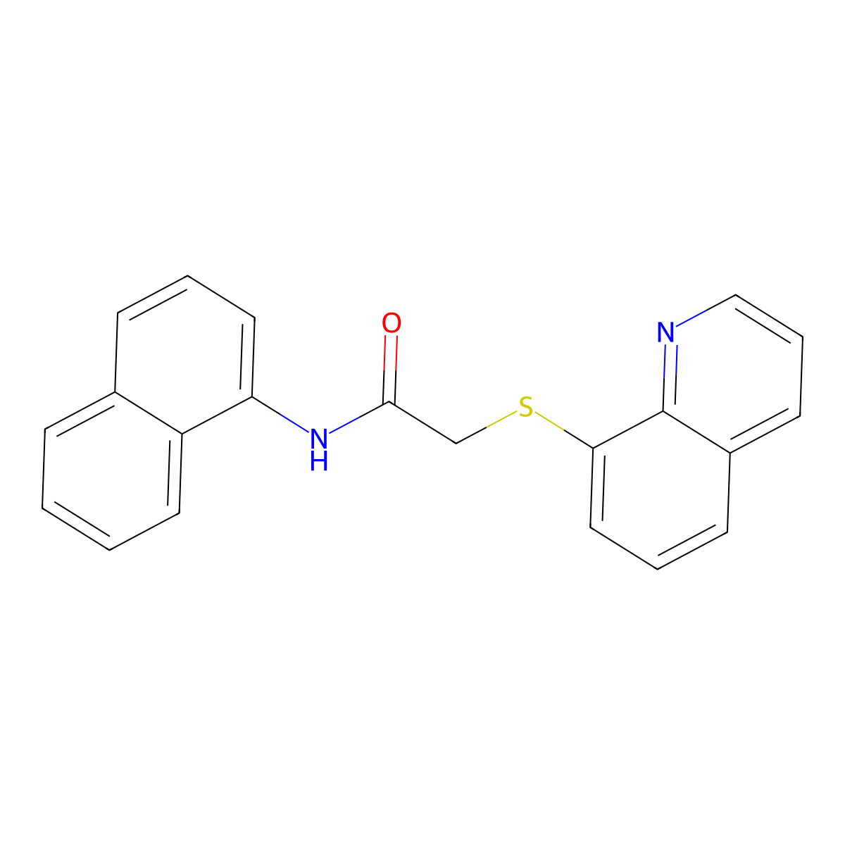 N-naphthalen-1-yl-2-quinolin-8-ylsulfanylacetamide molecular structure, CAS 341501-66-4