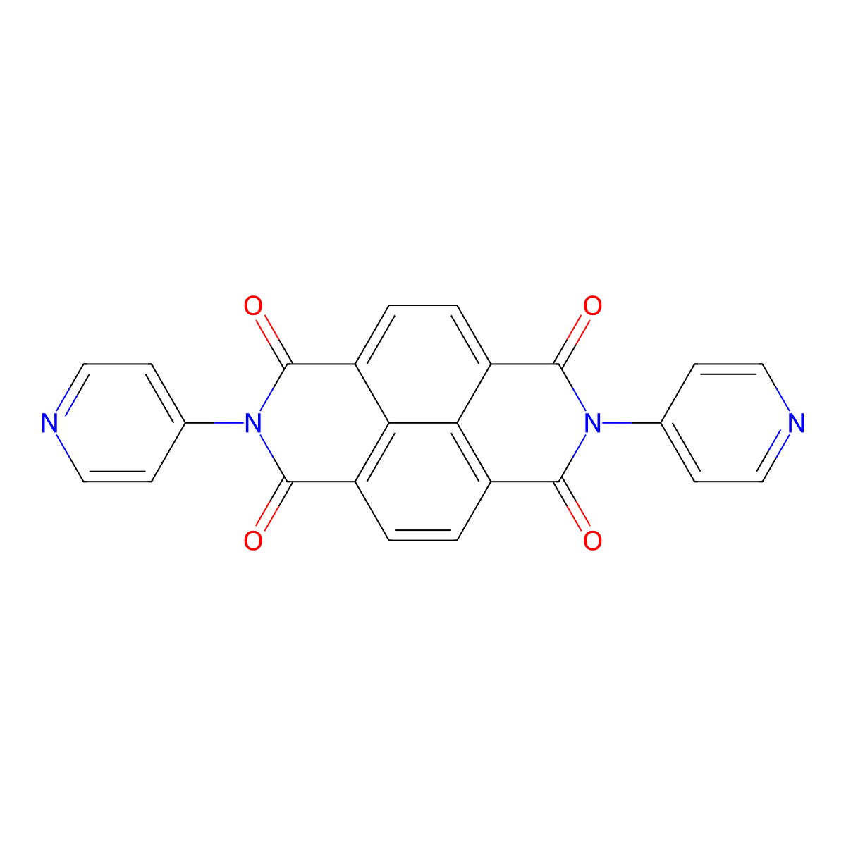 2,7-di(pyridin-4-yl)benzo[lmn][3,8]phenanthroline-1,3,6,8(2H,7H)-tetraone molecular structure, CAS 34151-49-0