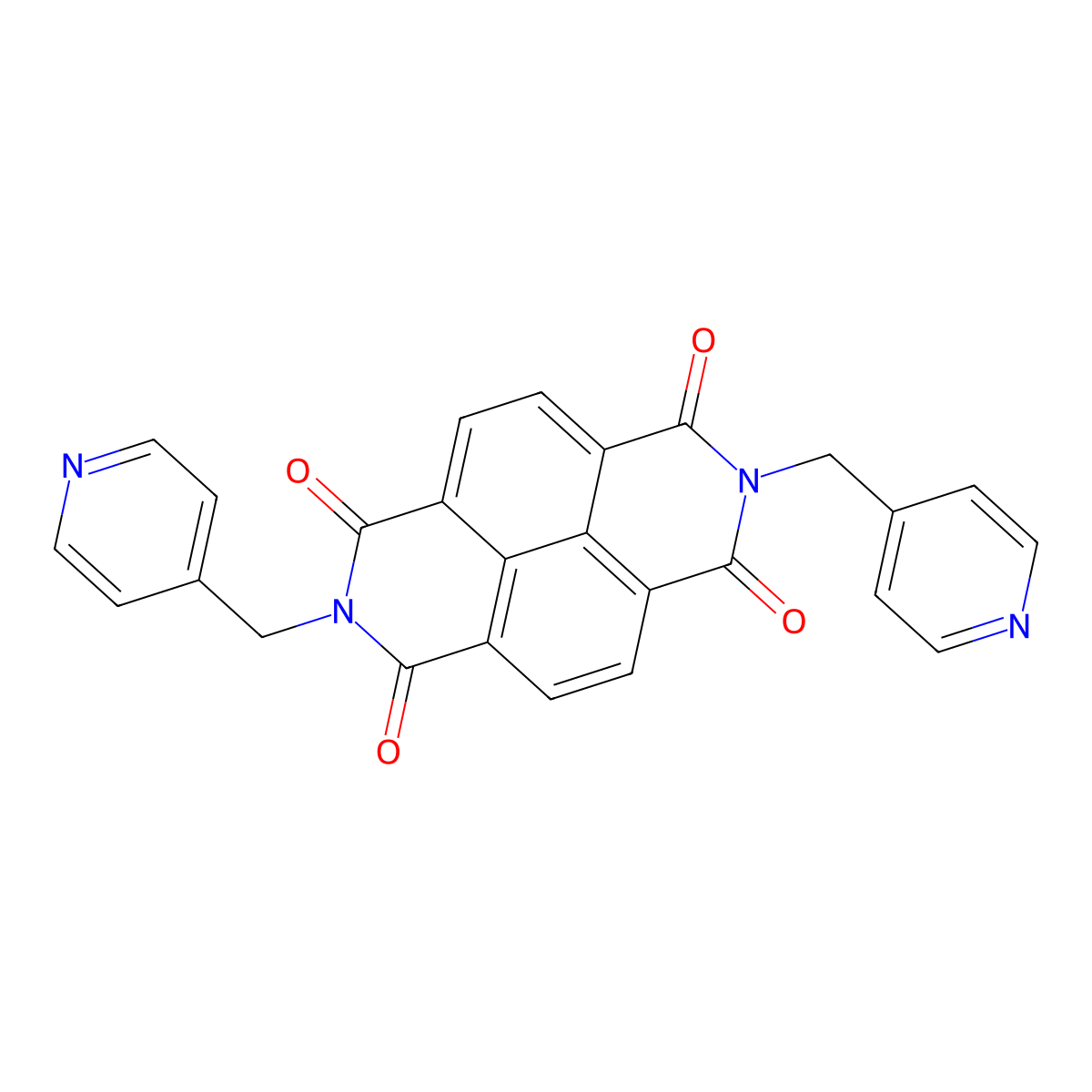 2,7-Bis(pyridin-4-ylmethyl)benzo[lmn][3,8]phenanthroline-1,3,6,8(2H,7H)-tetraone molecular structure, CAS 34151-51-4