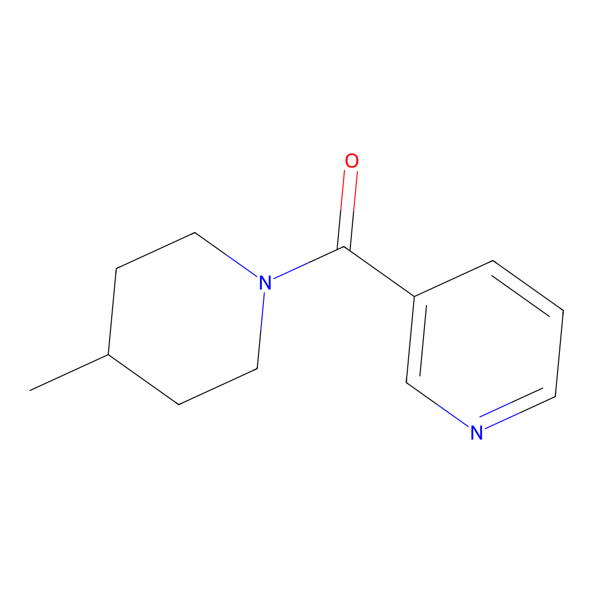 4-Methyl-1-(3-pyridinylcarbonyl)piperidine molecular structure, CAS 341516-52-7