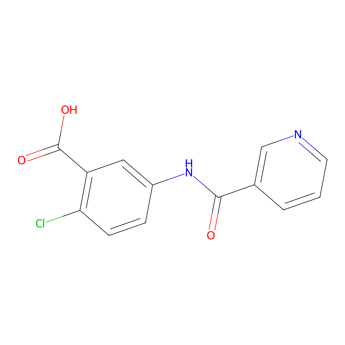2-Chloro-5-(nicotinamido)benzoic acid molecular structure, CAS 341516-57-2