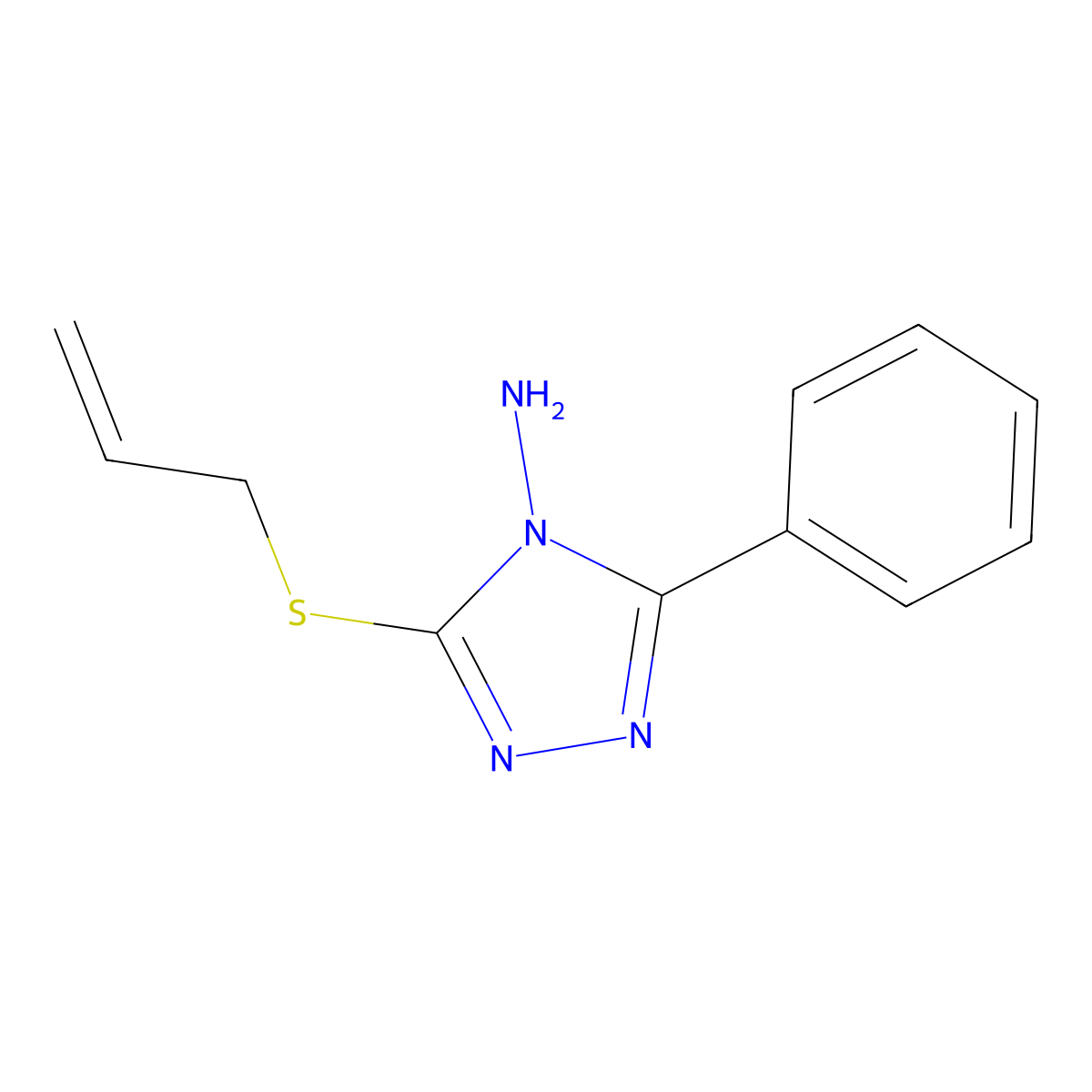 3-(allylsulfanyl)-5-phenyl-4H-1,2,4-triazol-4-ylamine molecular structure, CAS 341520-13-6