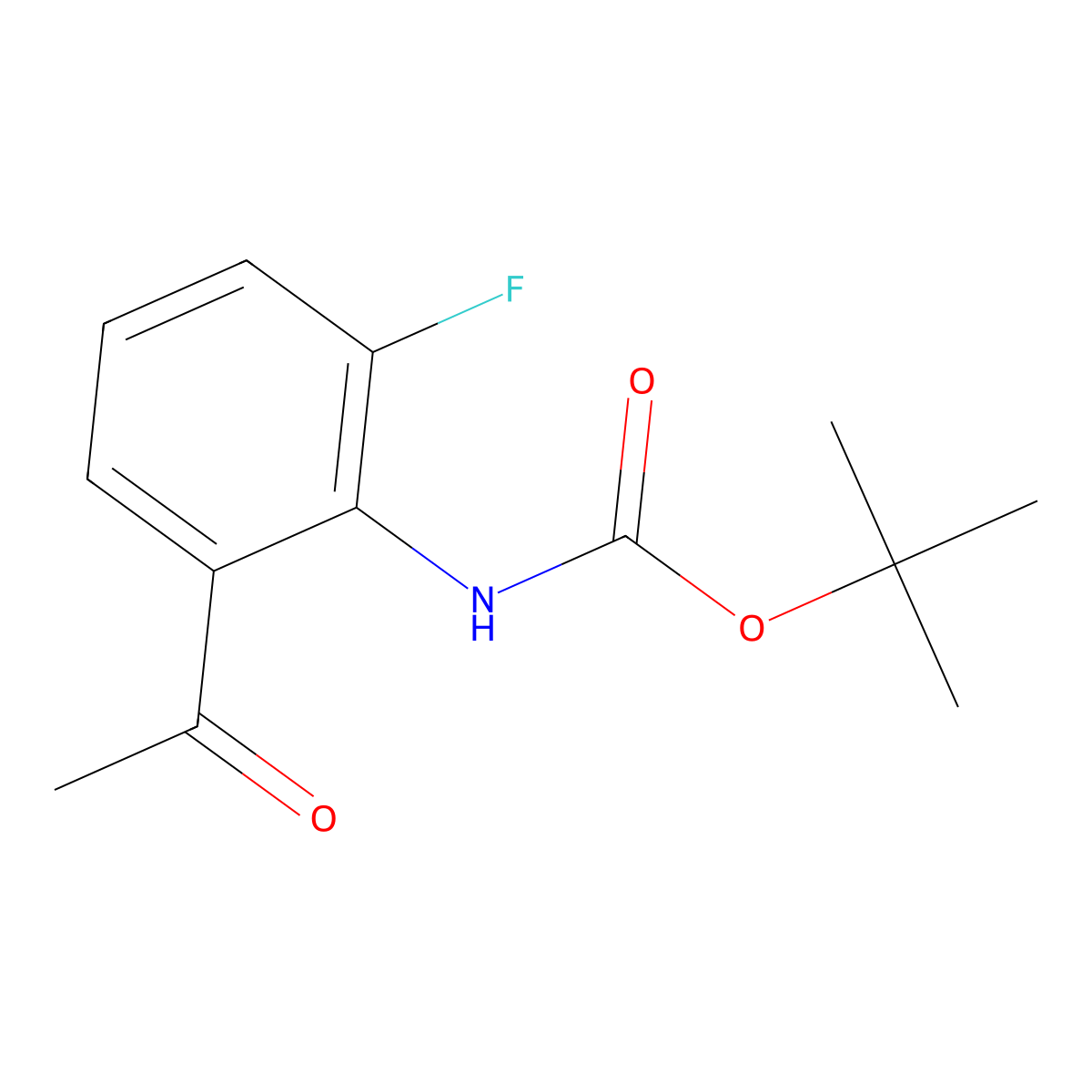 tert-butyl N-(2-acetyl-6-fluorophenyl)carbamate molecular structure, CAS 341521-17-3