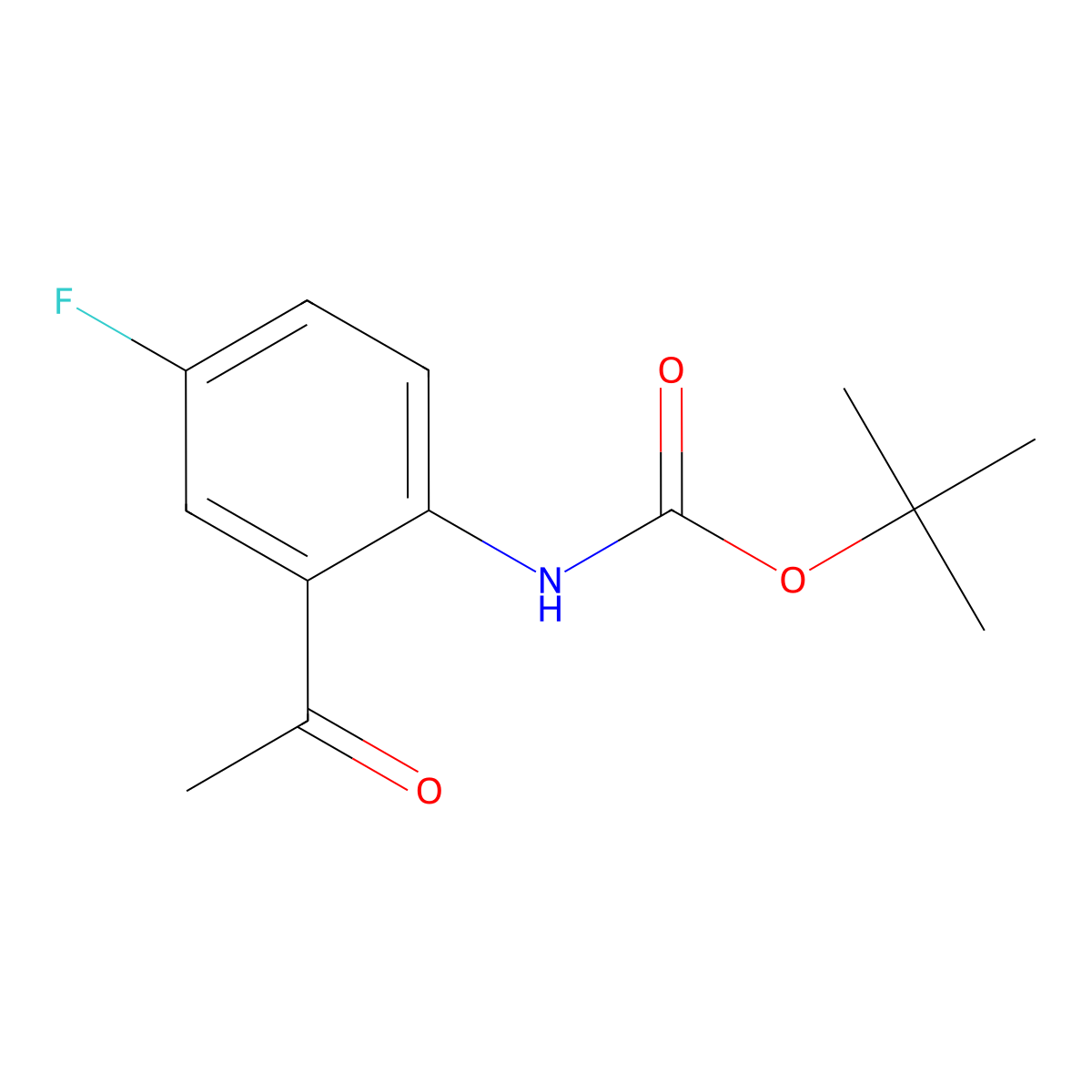 Tert-butyl N-(2-acetyl-4-fluorophenyl)carbamate molecular structure, CAS 341521-18-4