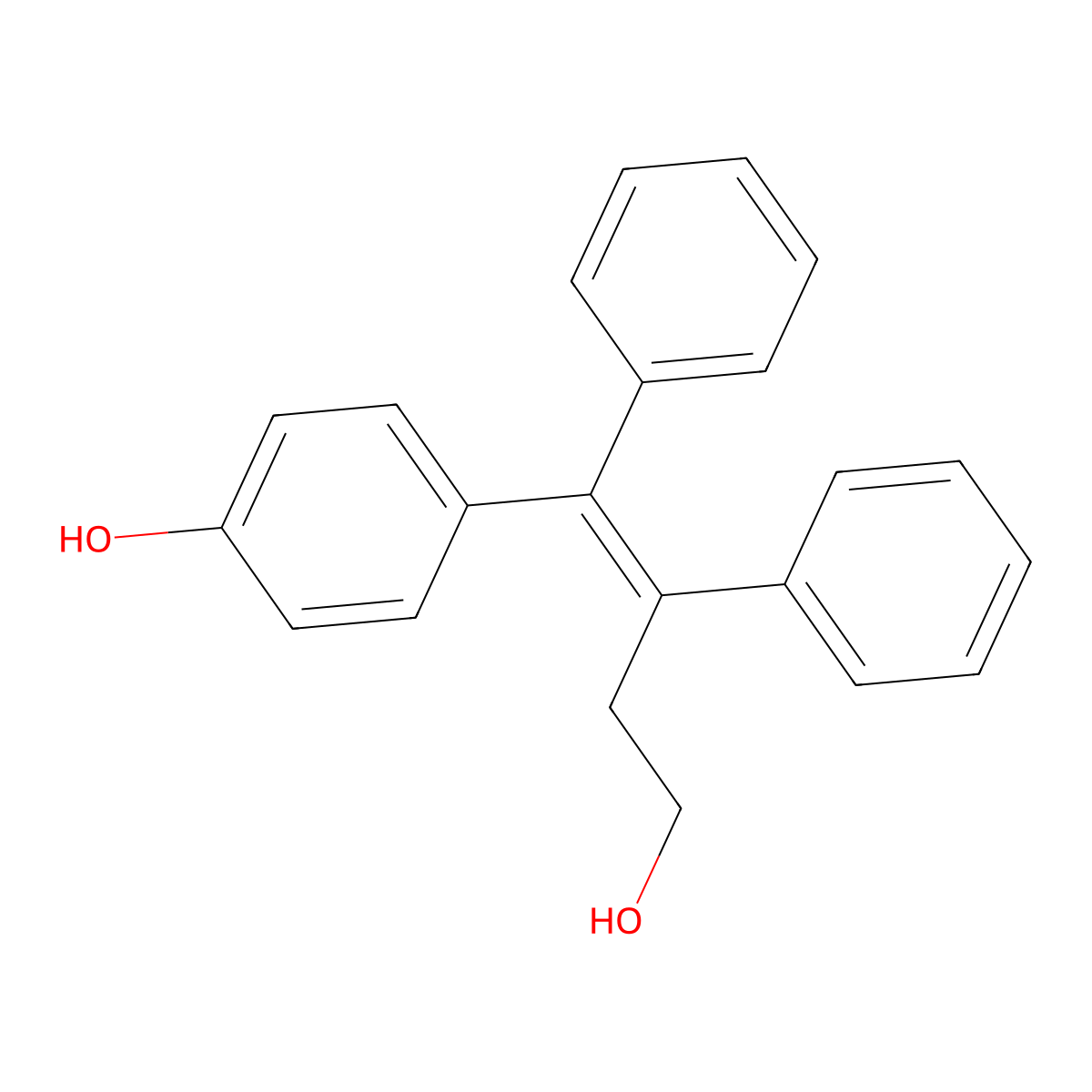 4-(4-Hydroxy-1,2-diphenylbut-1-en-1-yl)phenol molecular structure, CAS 341526-08-7