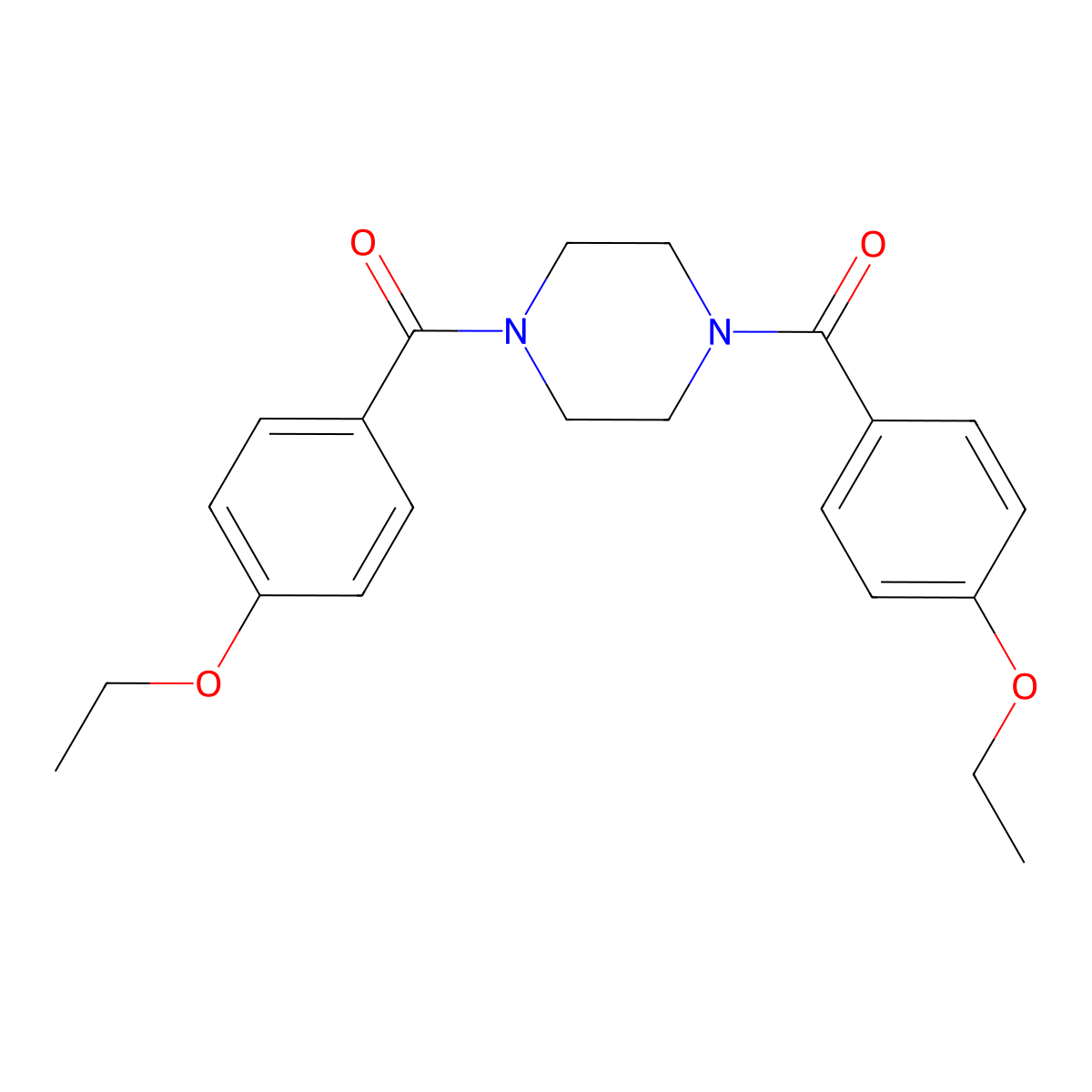 1,4-Bis(4-ethoxybenzoyl)piperazine molecular structure, CAS 341529-35-9