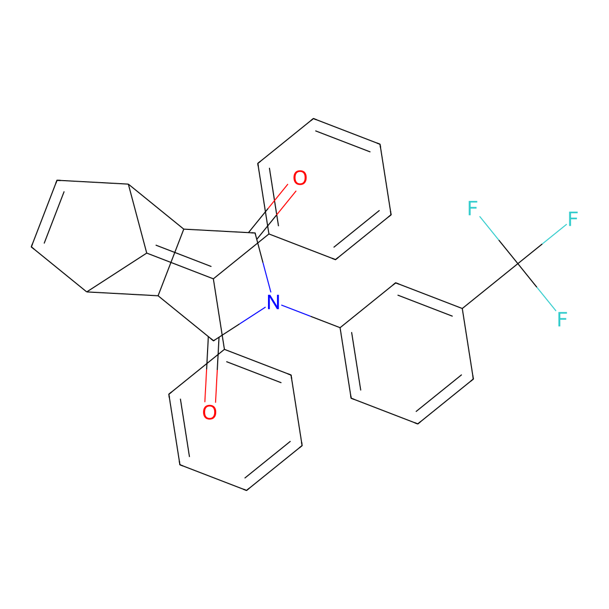 10-(Diphenylmethylene)-4-[3-(trifluoromethyl)phenyl]-4-azatricyclo[5.2.1.0~2,6~]dec-8-ene-3,5-dione molecular structure, CAS 341545-60-6