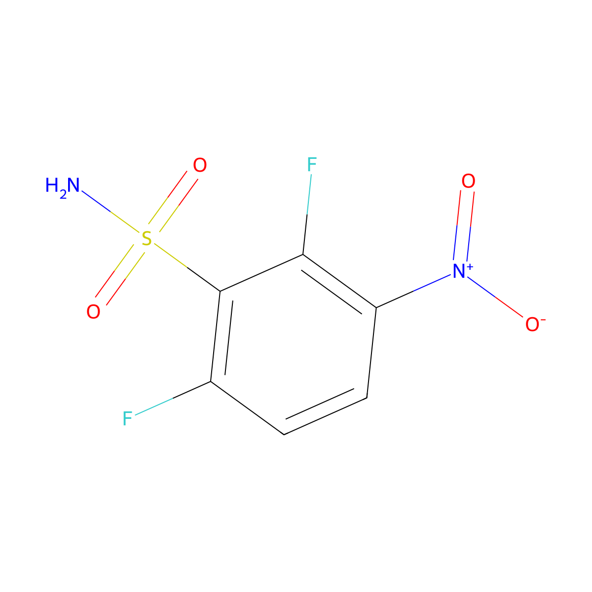 2,6-Difluoro-3-nitrobenzene-1-sulfonamide molecular structure, CAS 341547-62-4