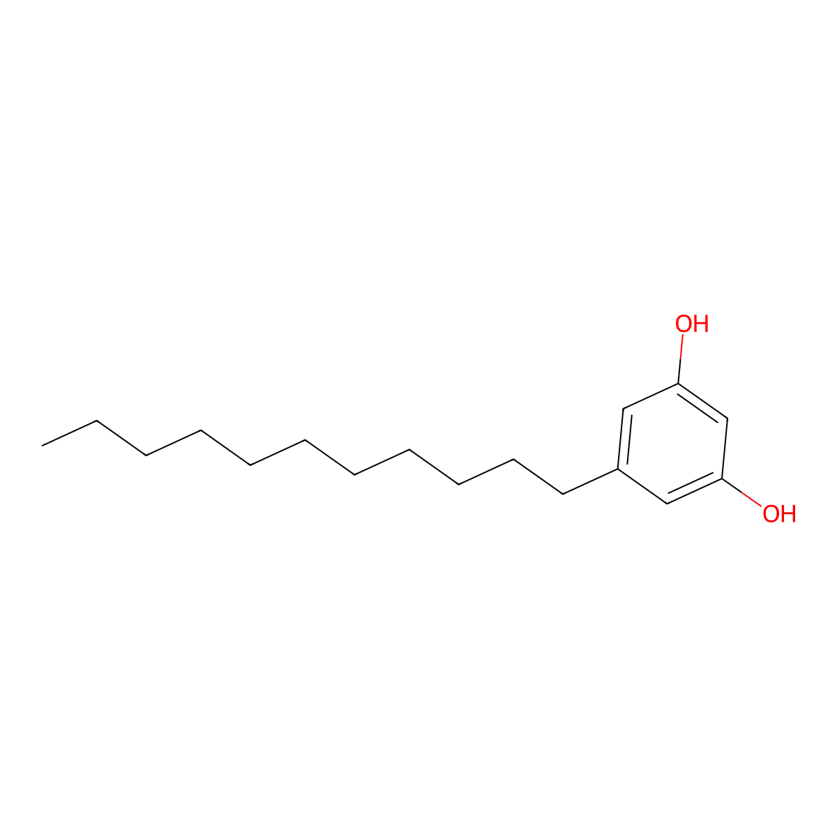 5-Undecylbenzene-1,3-diol molecular structure, CAS 34155-91-4
