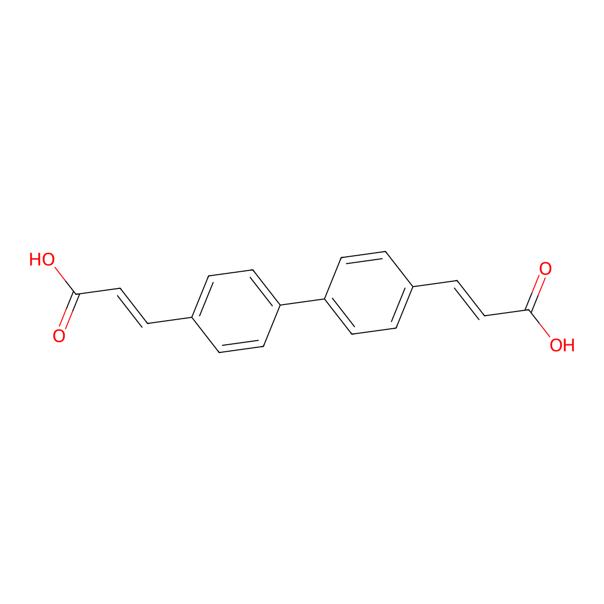 (2E,2'E)-3,3'-([1,1'-Biphenyl]-4,4'-diyl)diacrylic acid molecular structure, CAS 341556-80-7