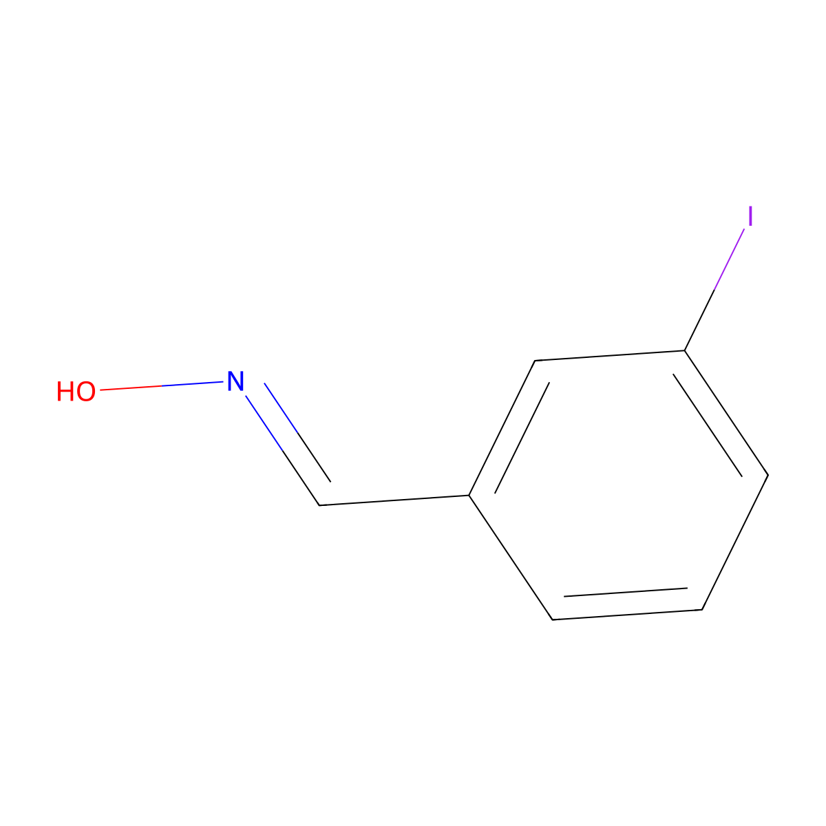 Benzaldehyde, 3-iodo-, oxime molecular structure, CAS 34158-74-2